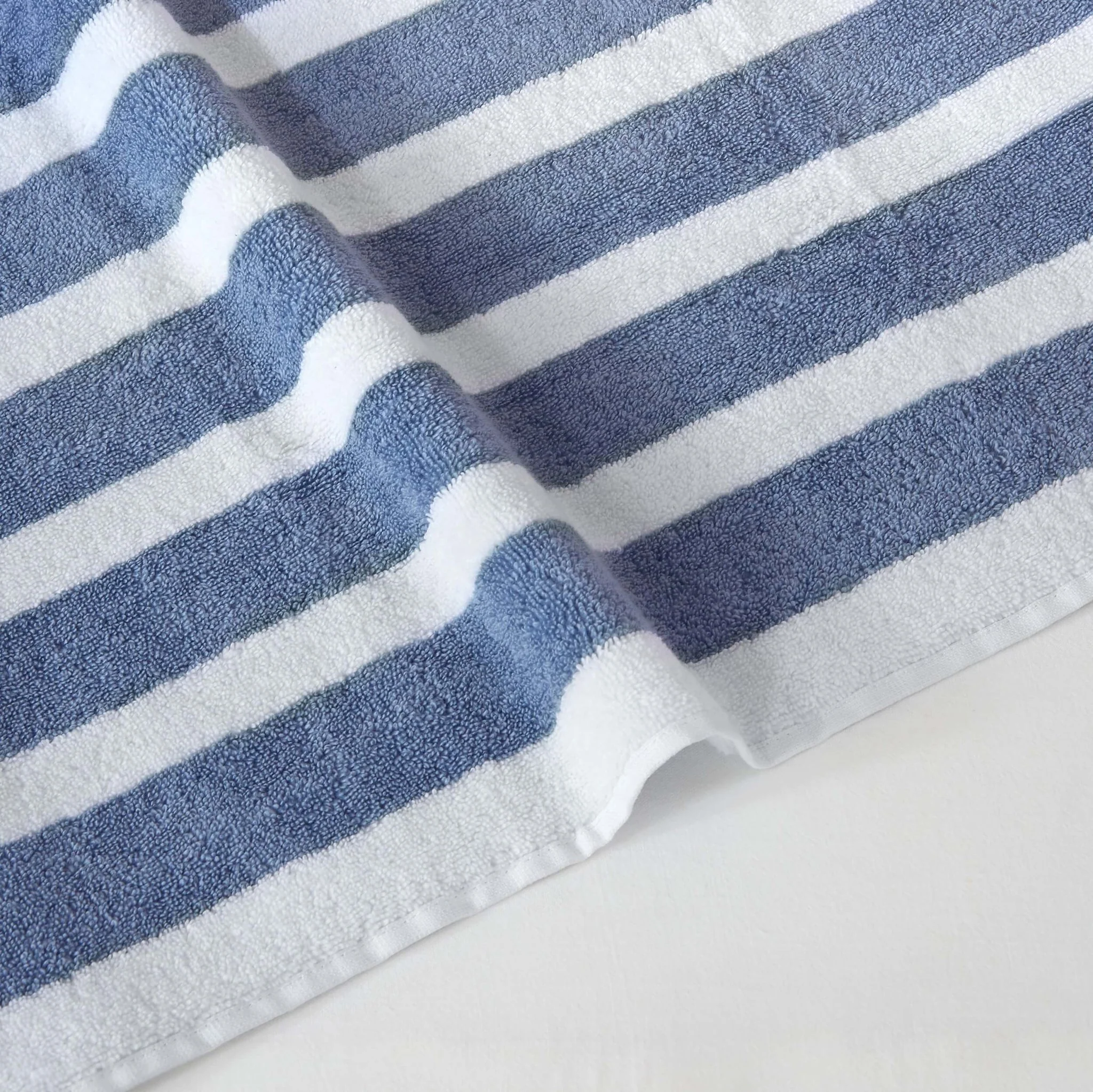 Algarve Luxury Stripe Towel Collection - French Blue - Image 6