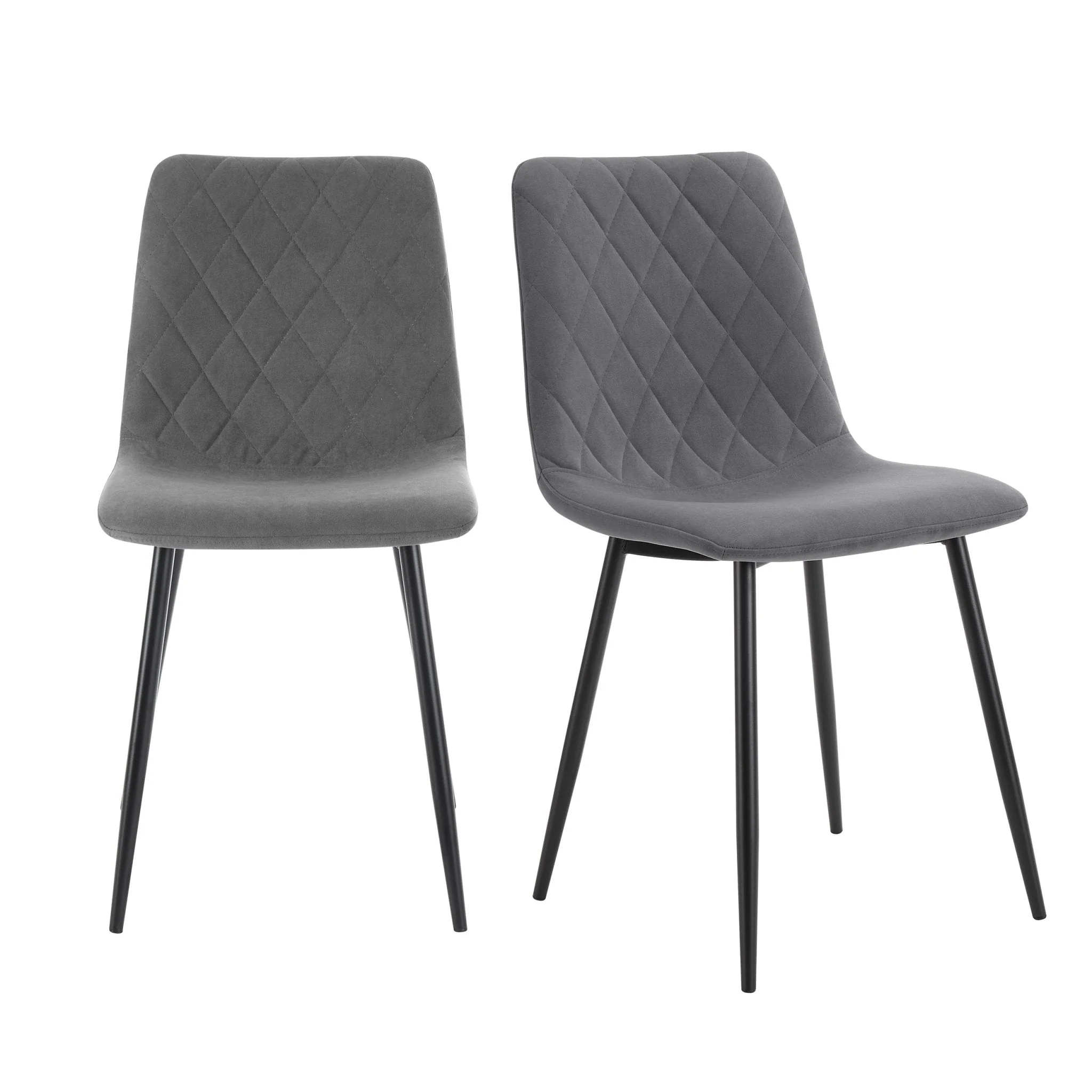 Annie Set Of 2 Dining Chairs - Velvet - Grey - Image 2