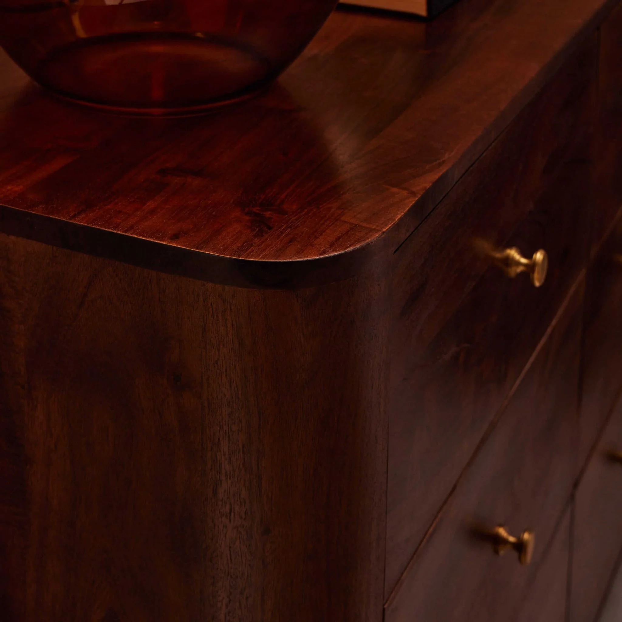 Avery Acacia Wood 6 Drawer Chest - Walnut - Image 3