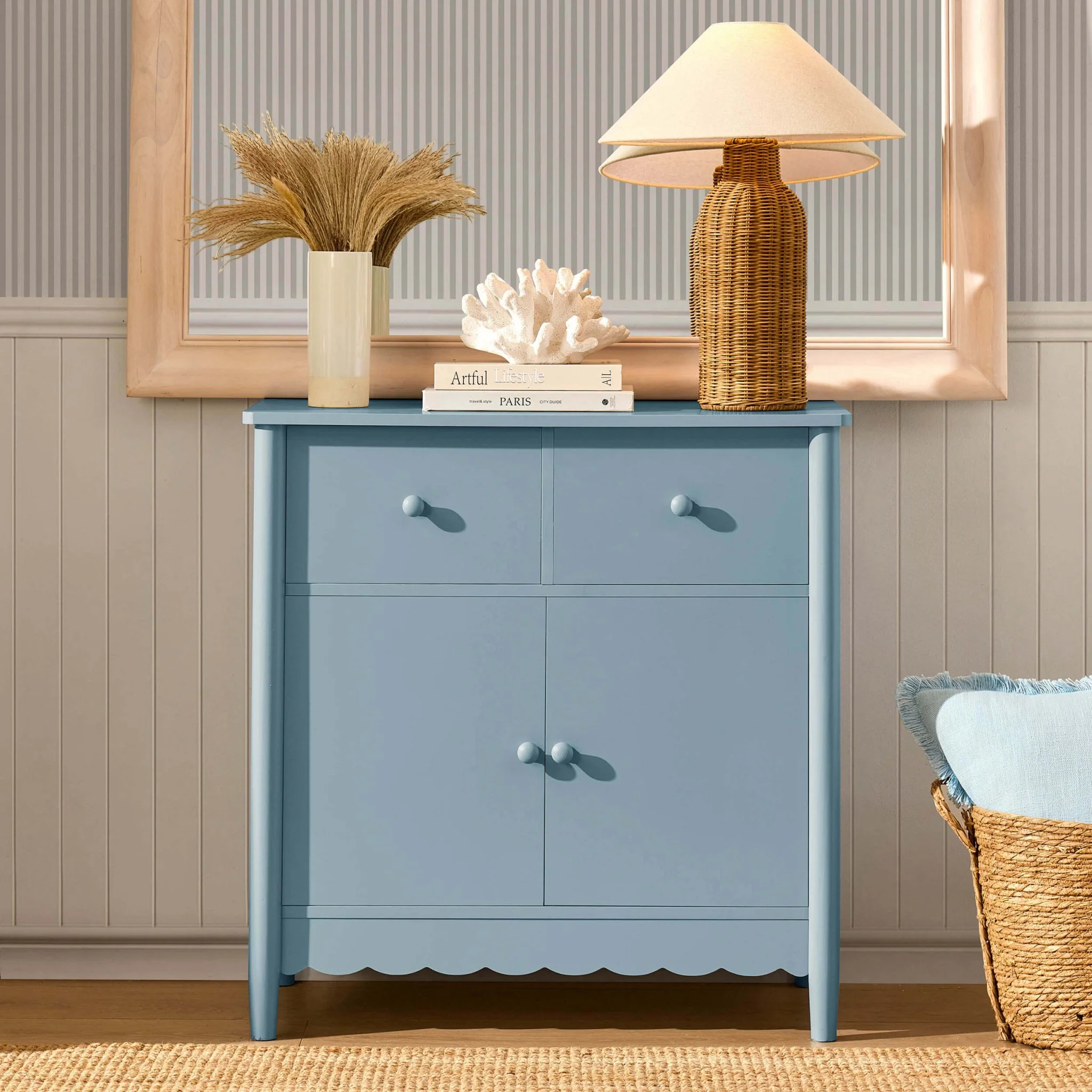 Betty 2 Door Sideboard with Drawers - Sky Blue - Image 3