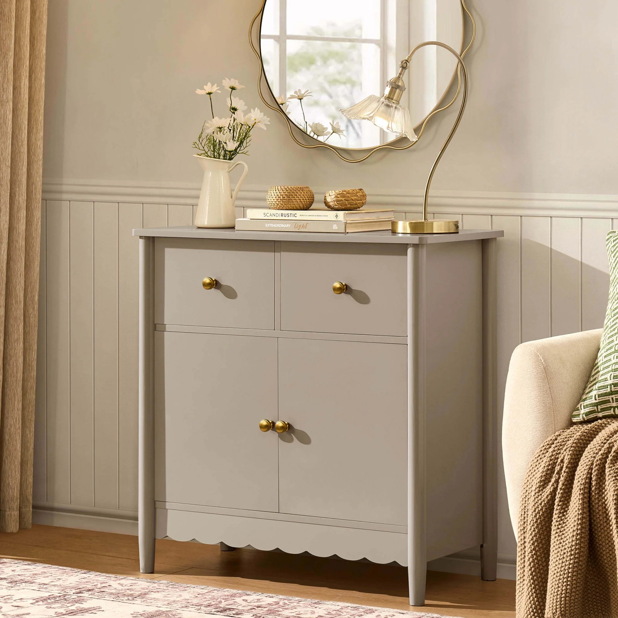 Betty 2 Door Sideboard with Drawers - Taupe - Image 2