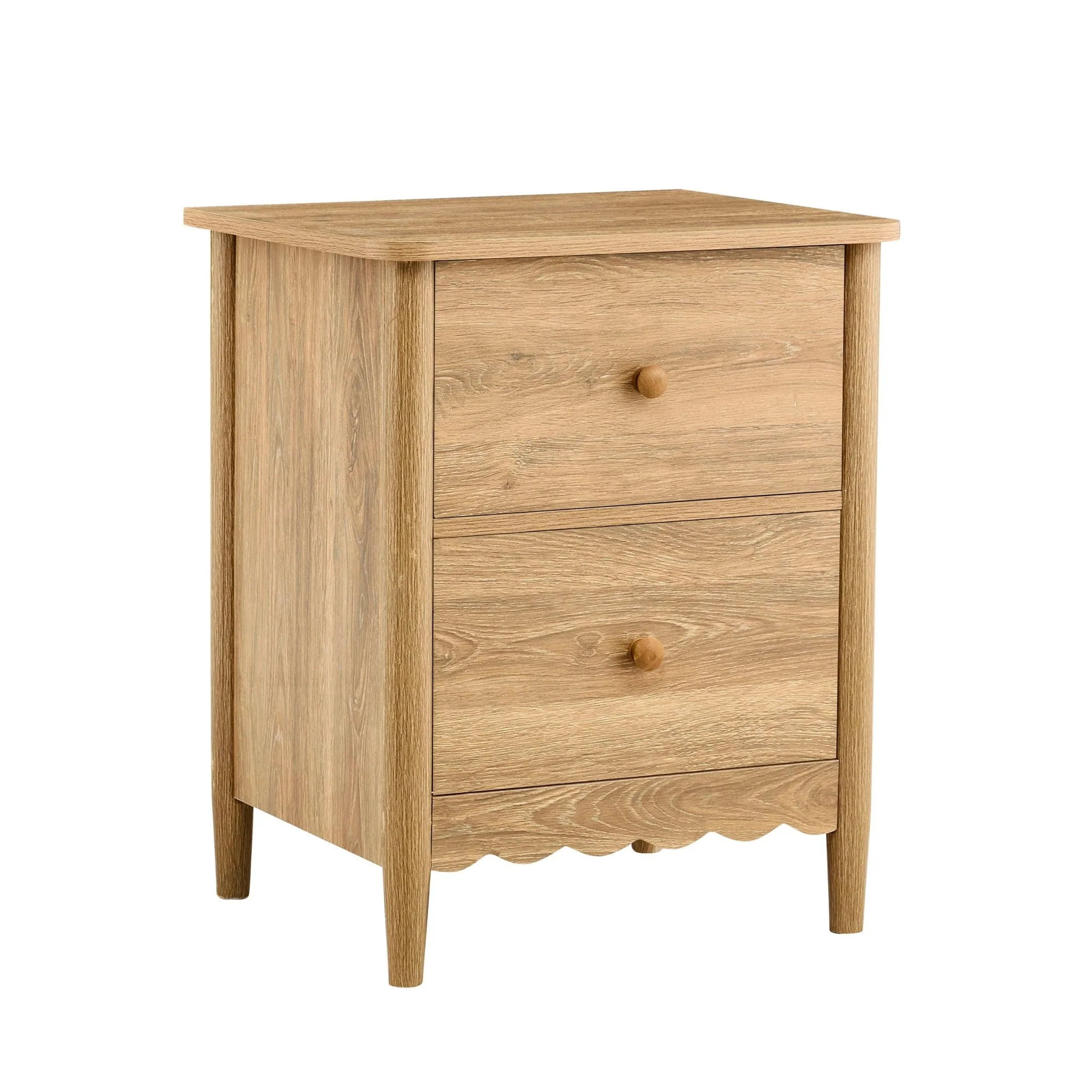 Betty 2 Drawer Bedside Table - Light Wood - Image 12