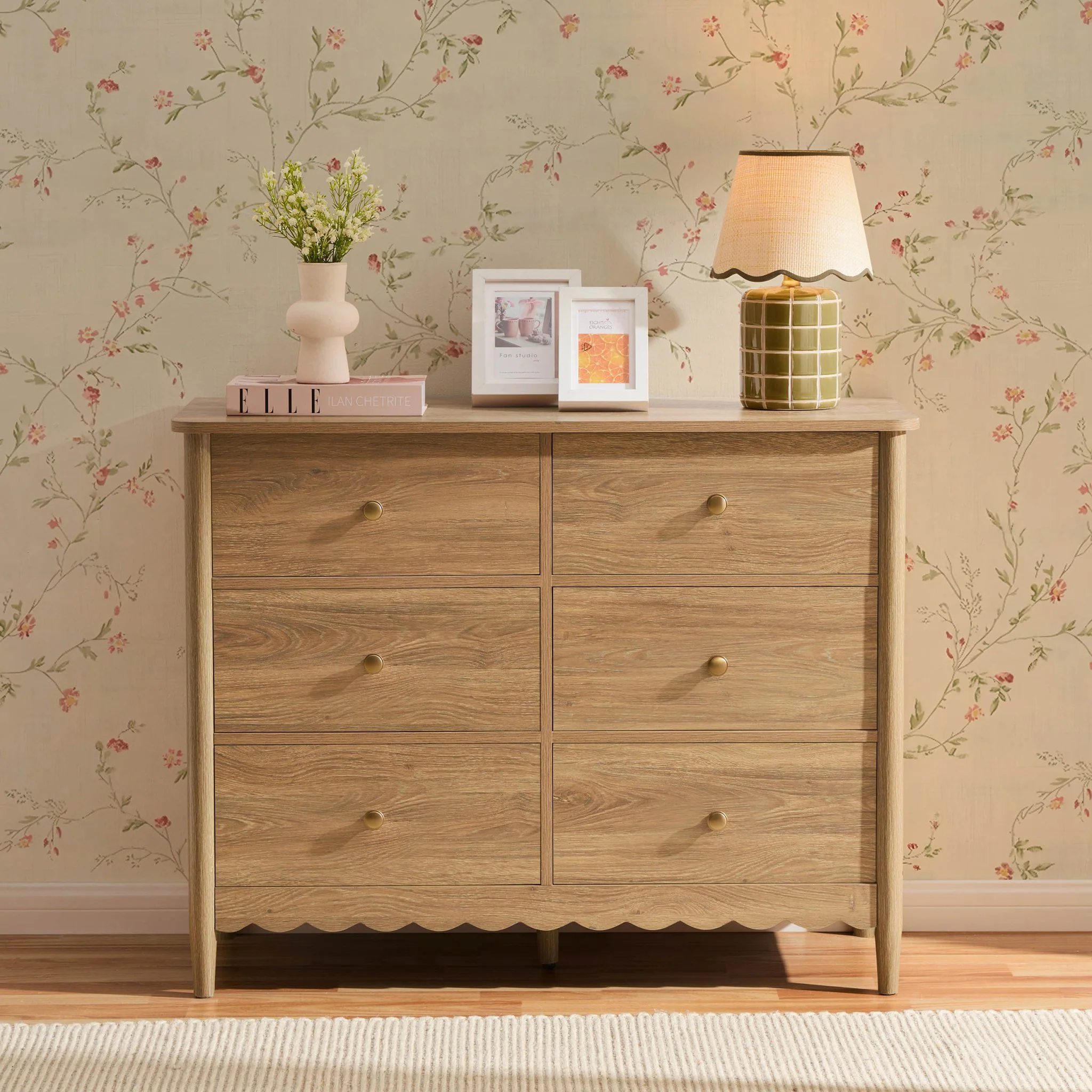 Betty 6 Drawer Chest - Light Wood - Image 3