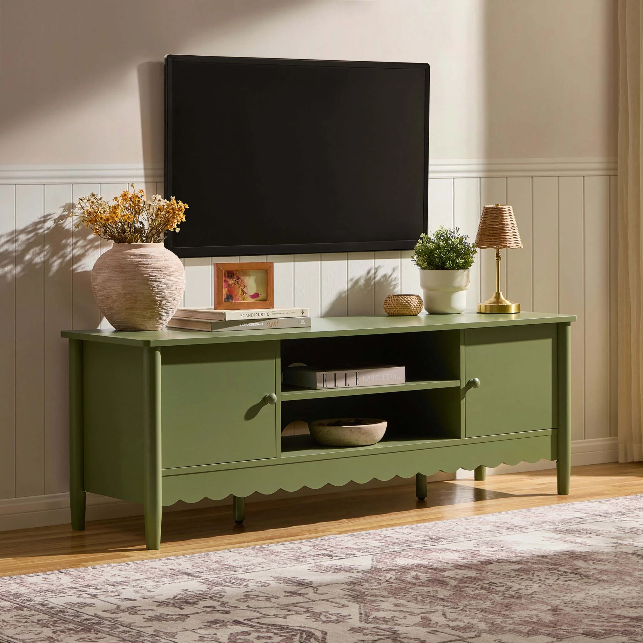 Betty Tv Unit for TVs up to 60" - Olive - Image 9