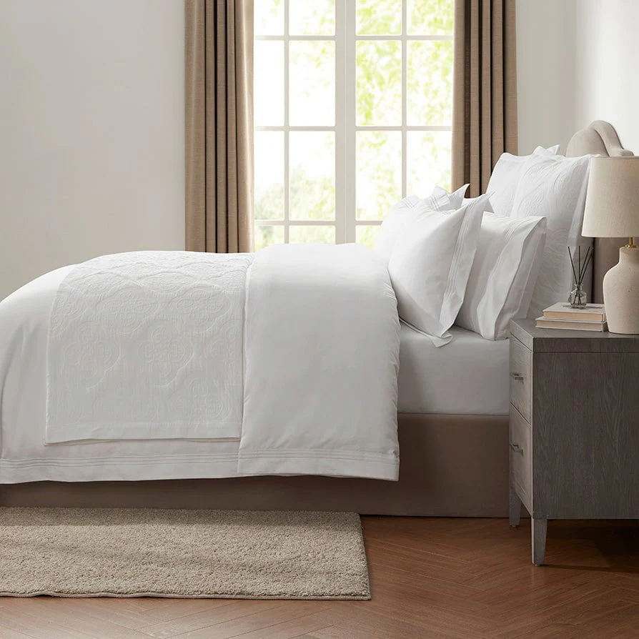 Pair of Bloomsbury 1000 Thread Count Oxford Pillowcases - White - Image 5