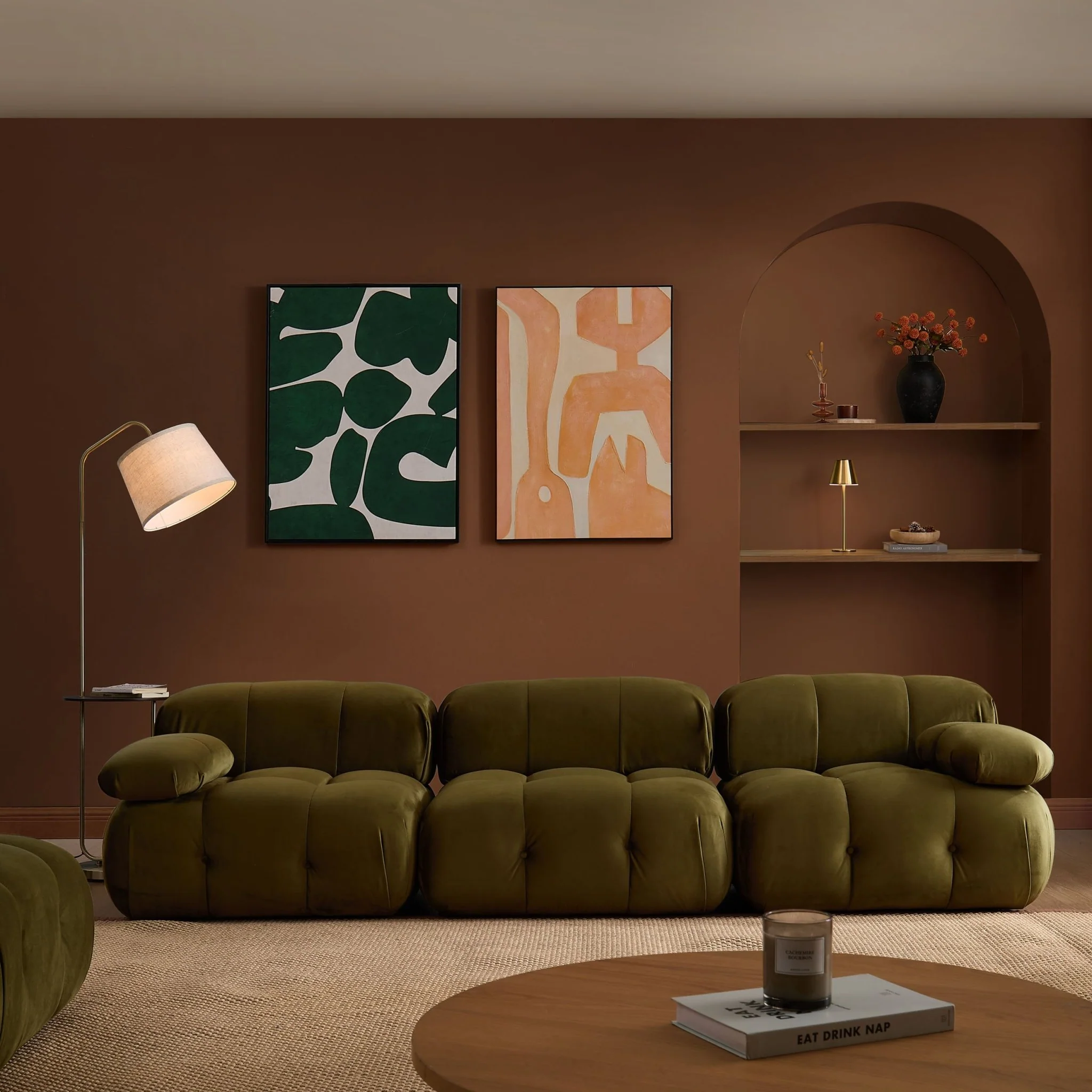 Bondi 3 Seater Sofa - Rich Green