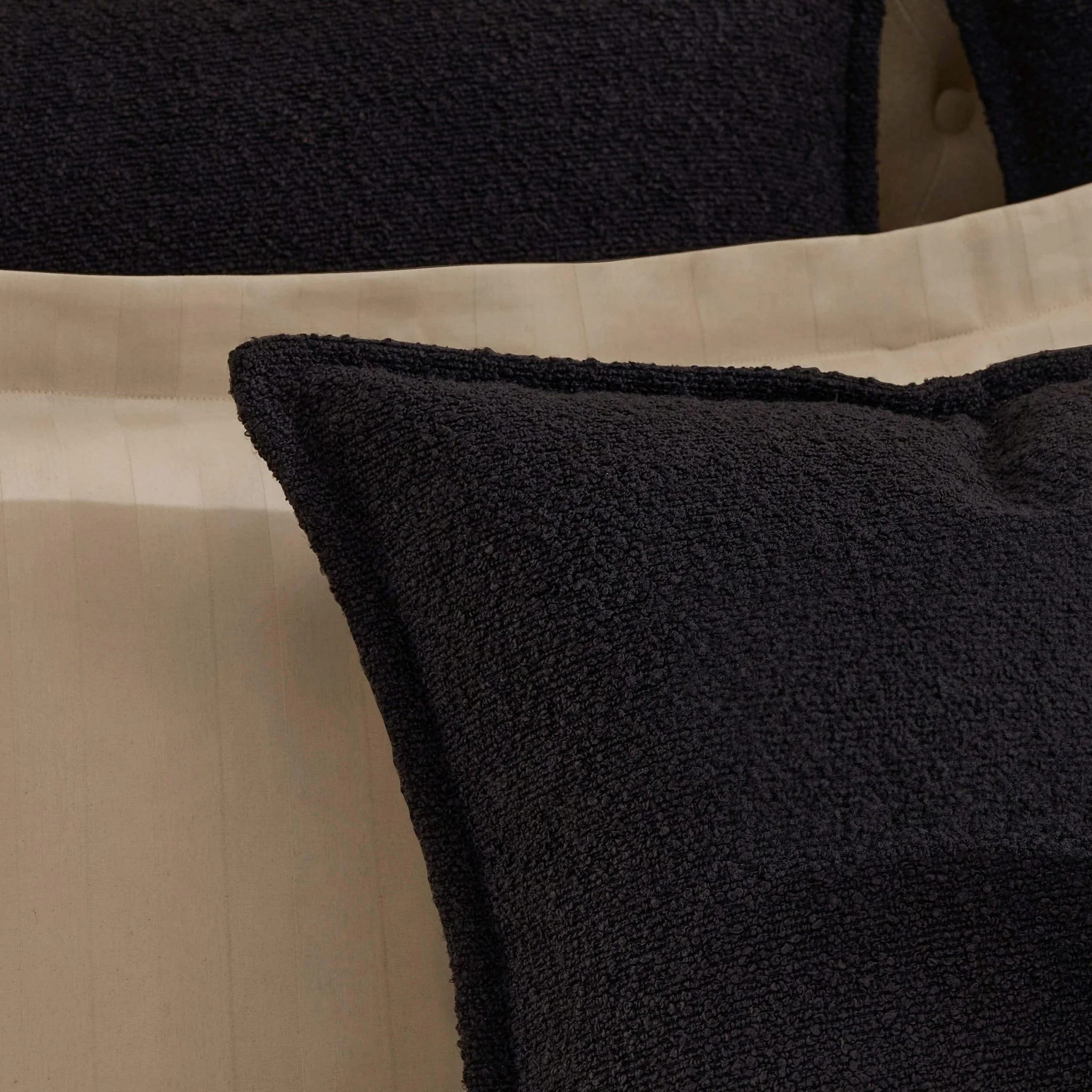 Boucle Cushion Cover - Black - Image 2