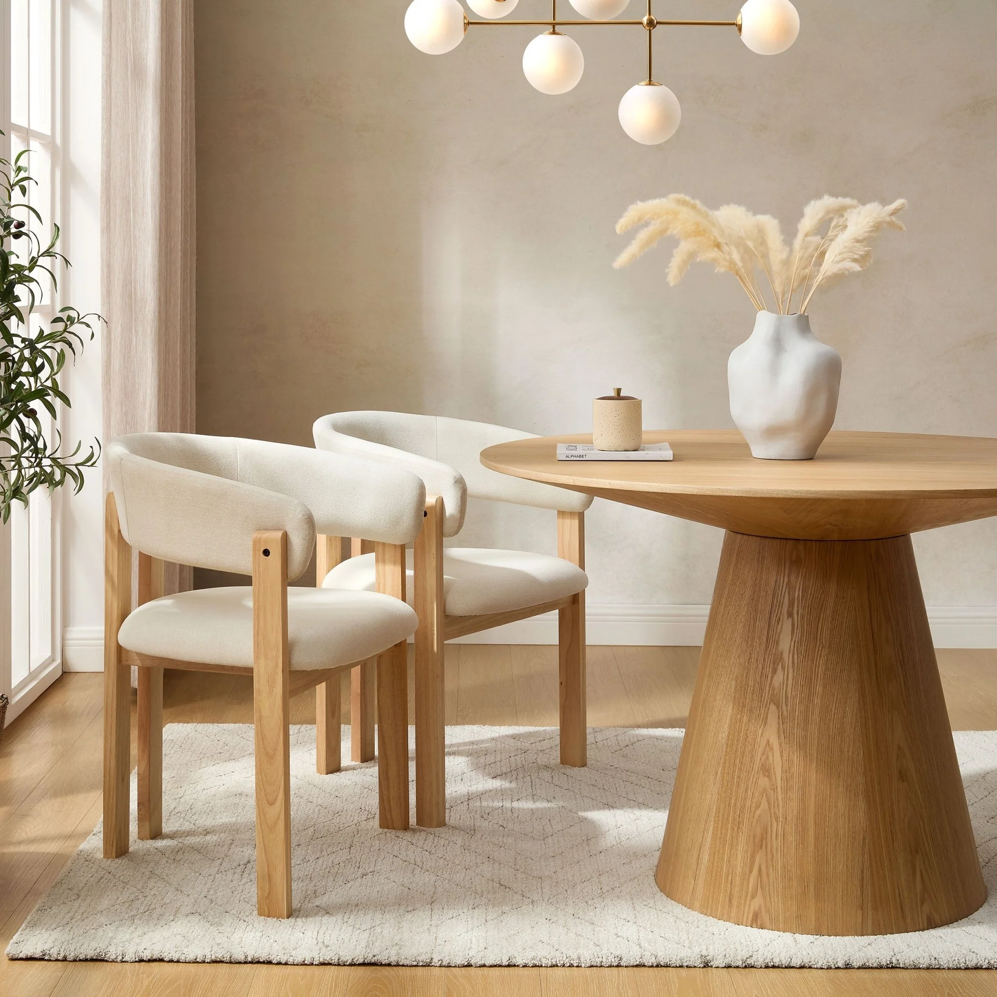 Bridget Set of 2 Dining Chairs - Cream Linen - Image 2