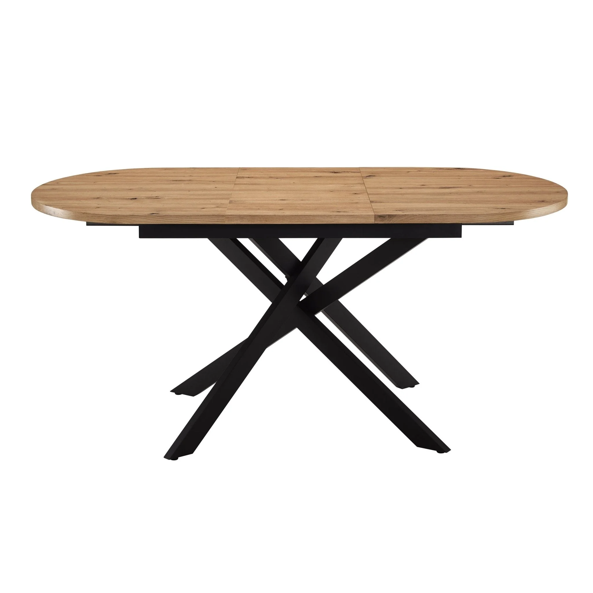 Brooke Oval Extendable 4-8 Seater Dining Table - Wood/Black - Image 3