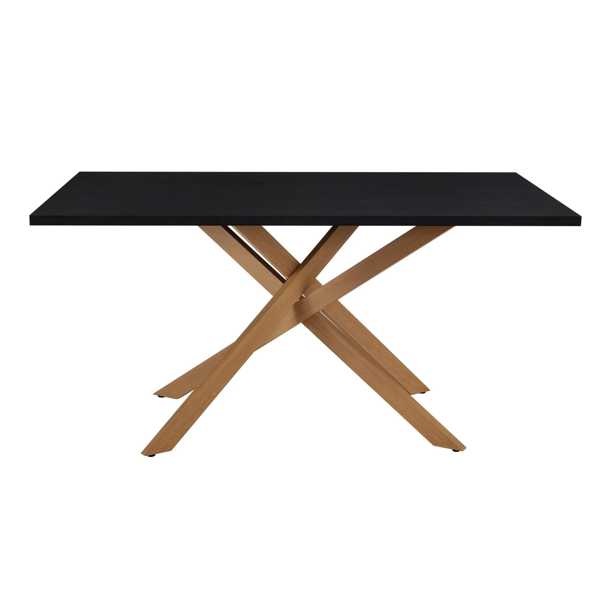 Brooke Rectangle 4-6 Seater Dining Table - Black/Wood - Image 2