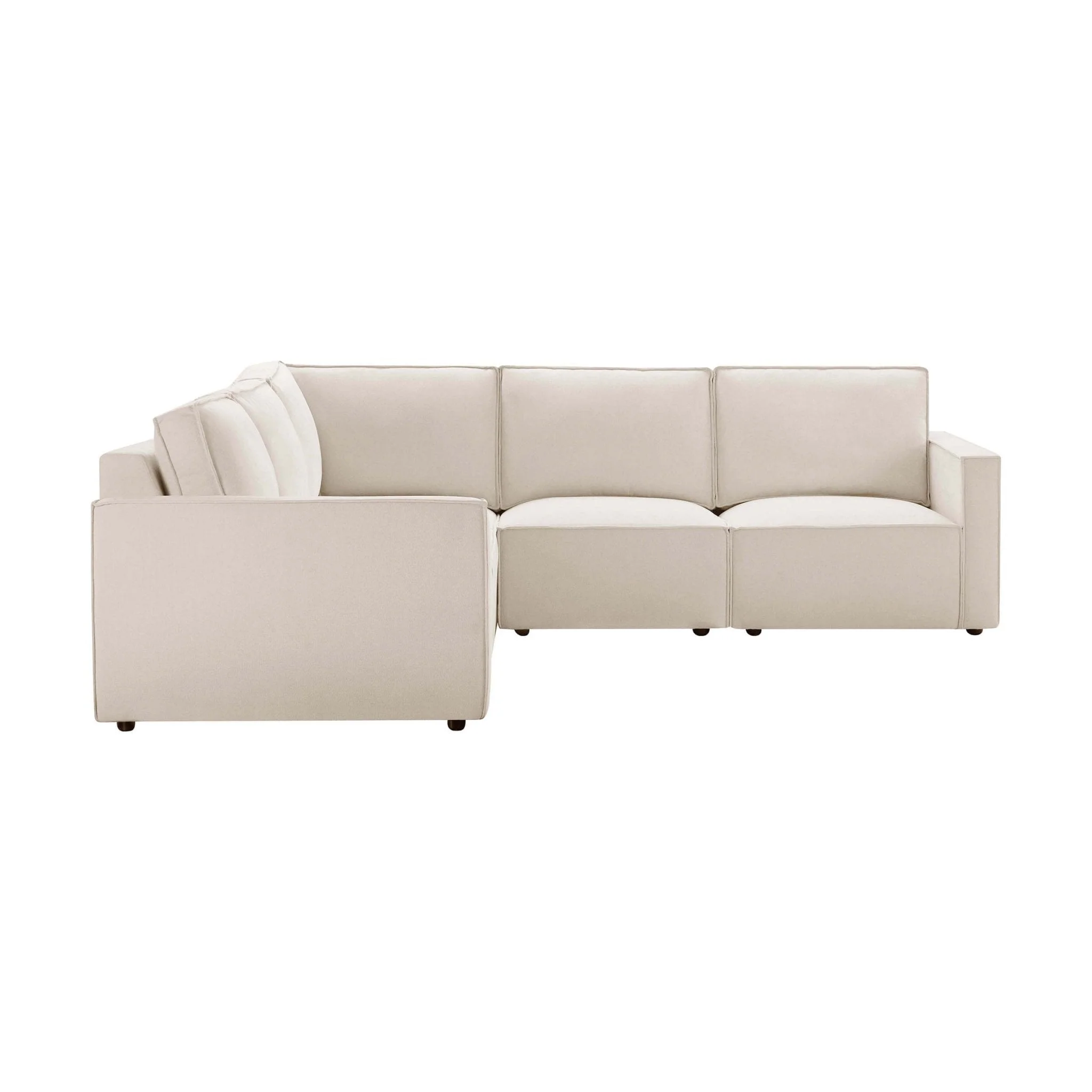 Brooklyn Slim Arm Large Right Hand Corner Sofa - Chenille Ivory - Image 3