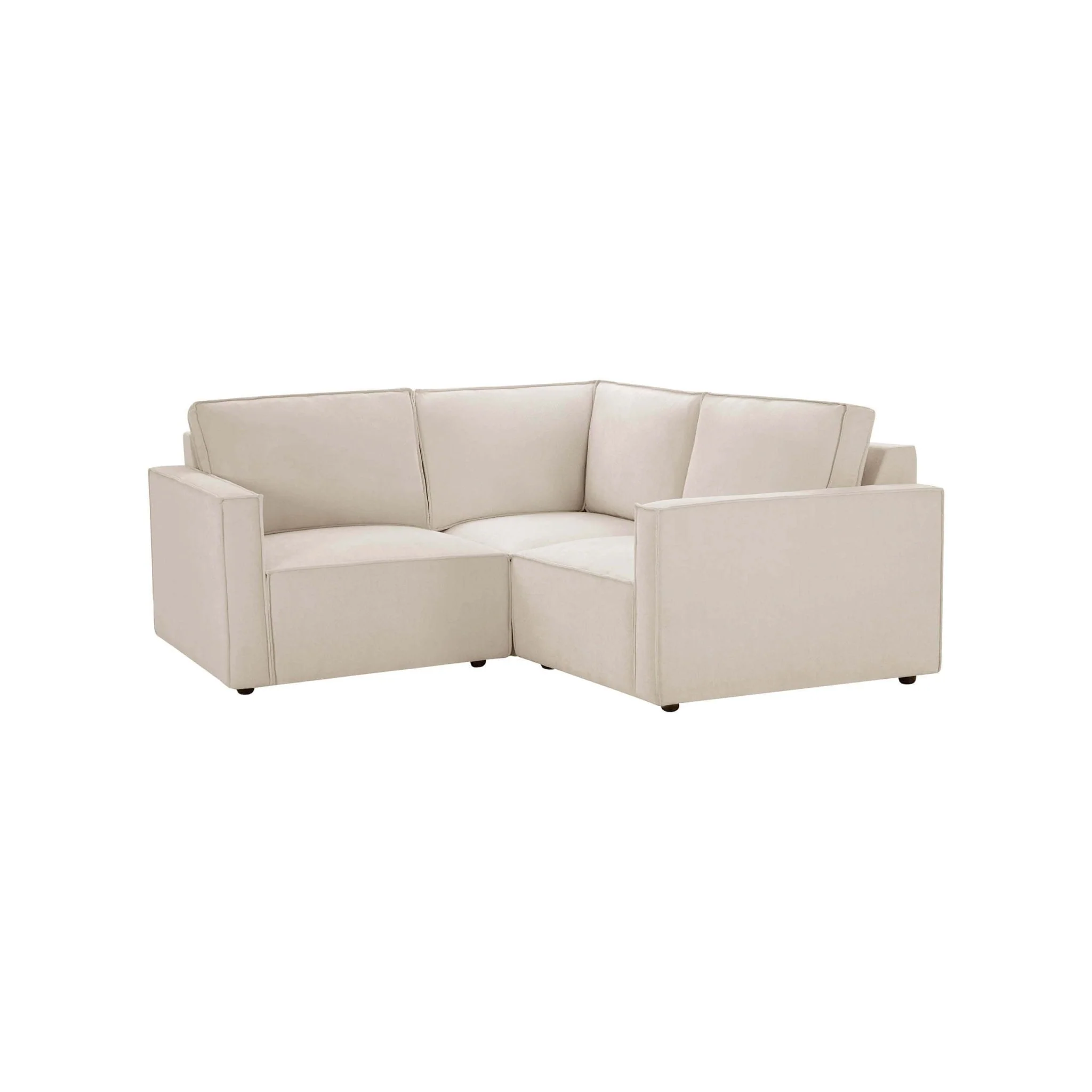 Brooklyn Slim Arm Left Hand Small Corner Sofa - Chenille Ivory - Image 2