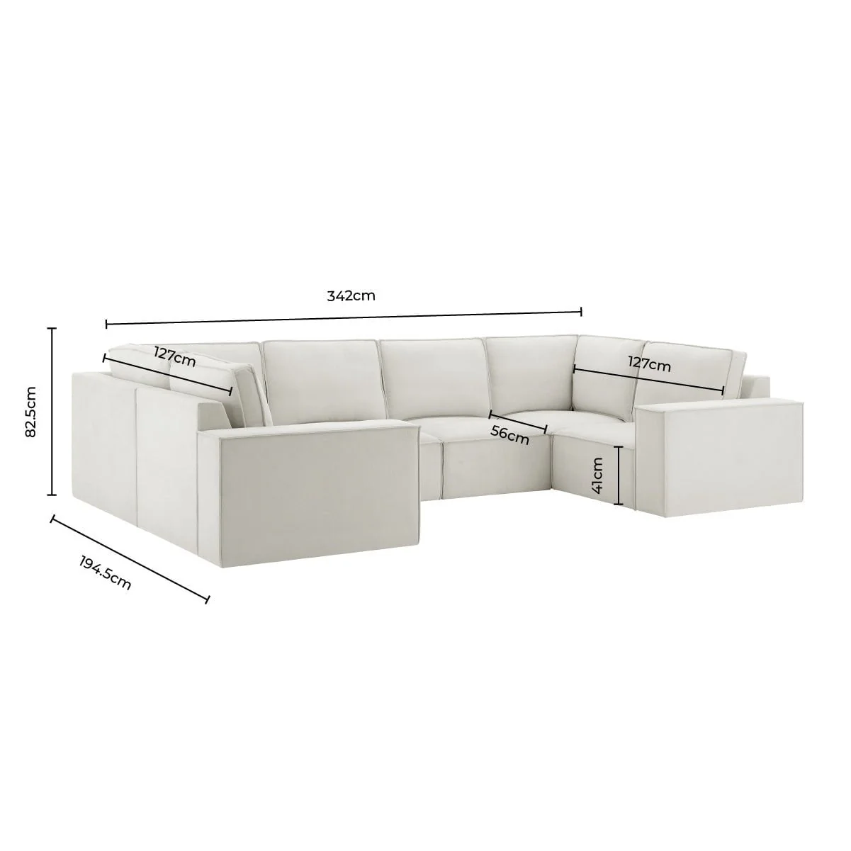 Brooklyn U-Shape Sofa - Ivory - Image 12