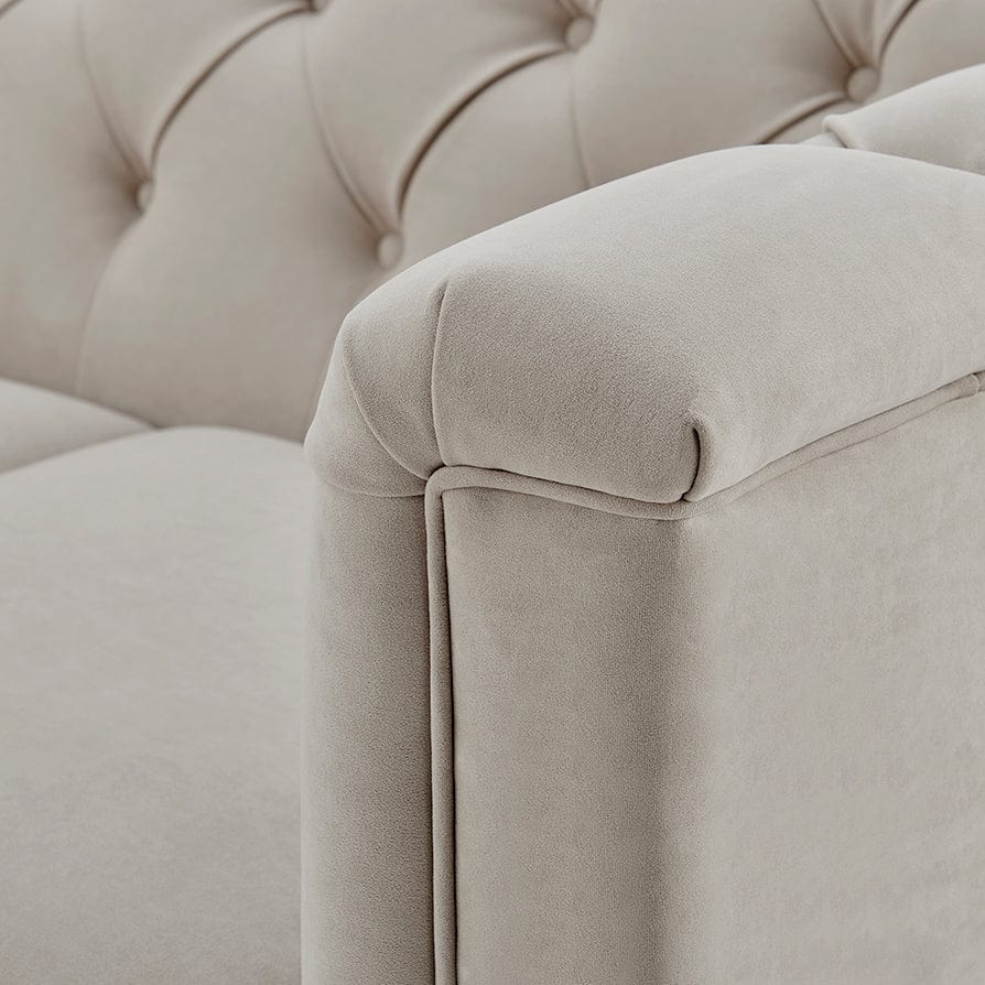Chesterfield 3 Seater Sofa - Stone - Image 7