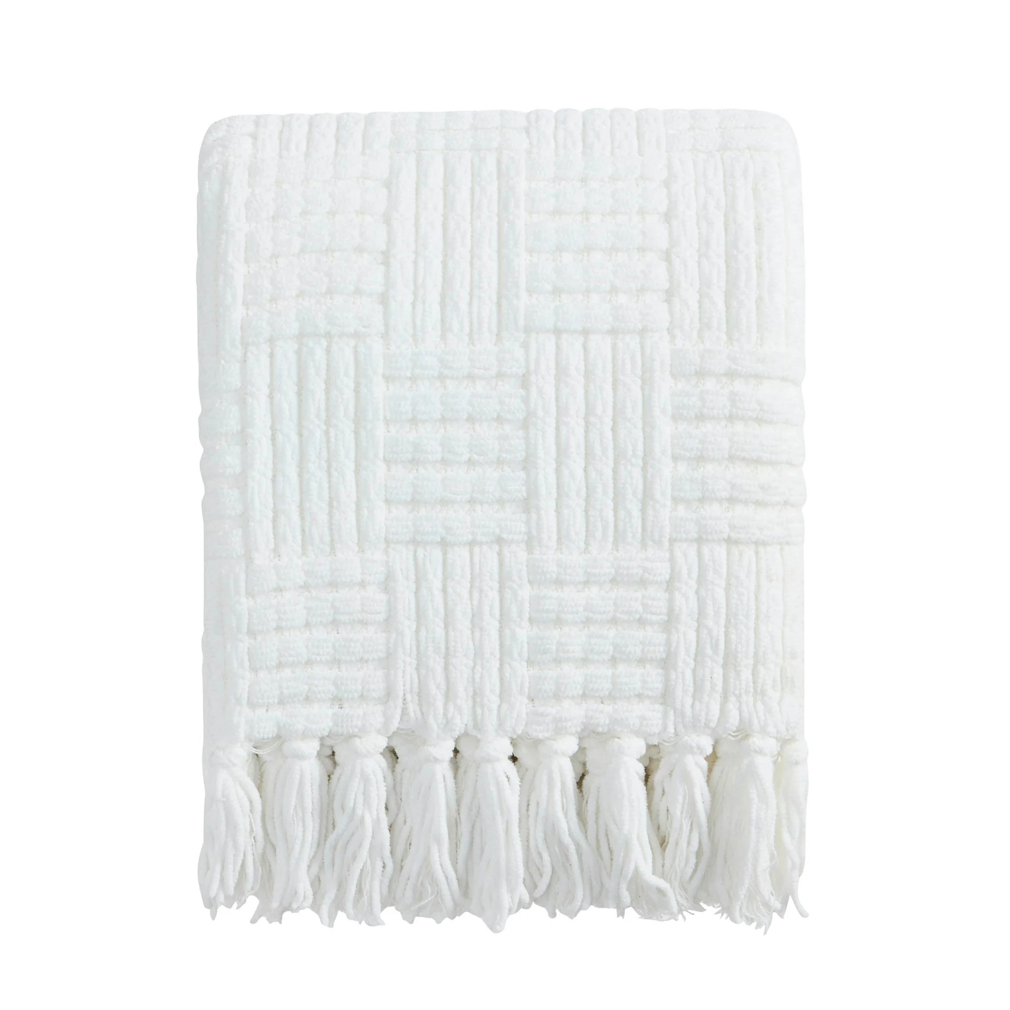Chunky Chenille Throw - White - Image 3