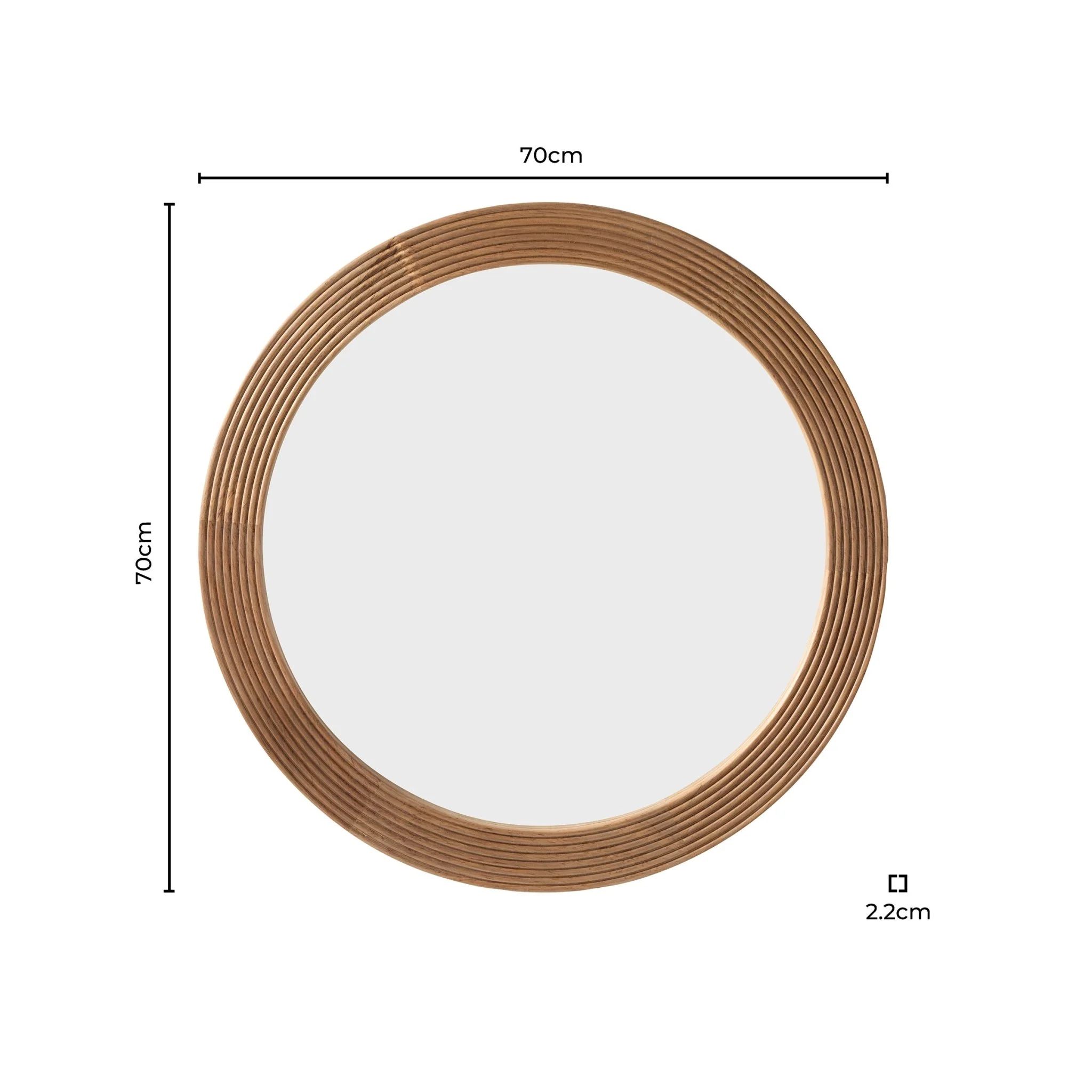 Cyrus Circle Wood Mirror - Light Wood - Image 4