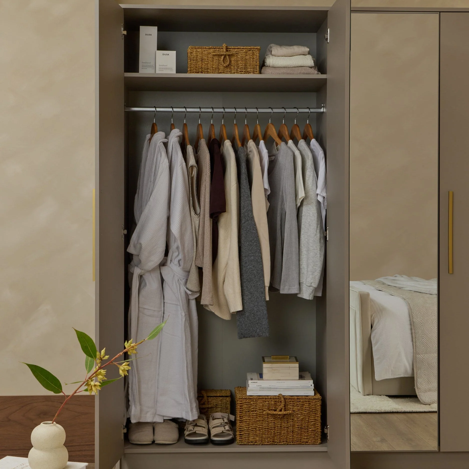 Darcey 4 Door Wardrobe - Taupe - Image 2
