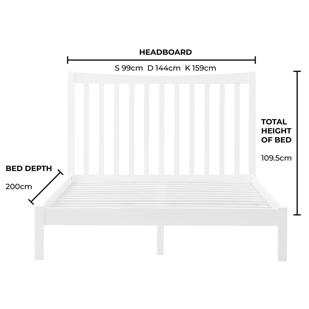 Dartmouth Bed Frame - White - Image 12