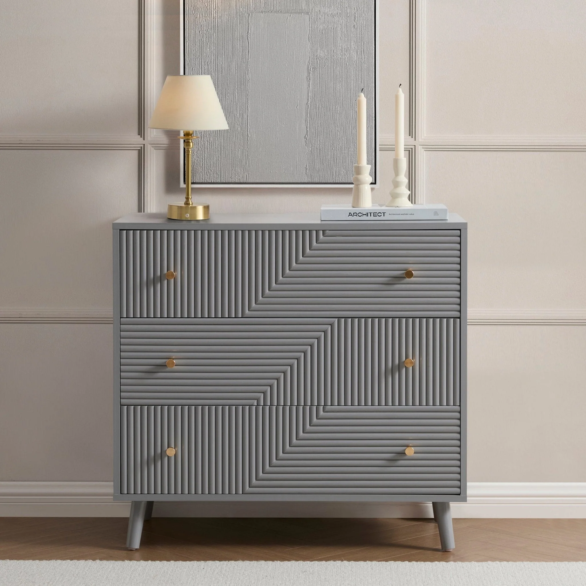 Dora 3 Drawer Chest - Light Grey