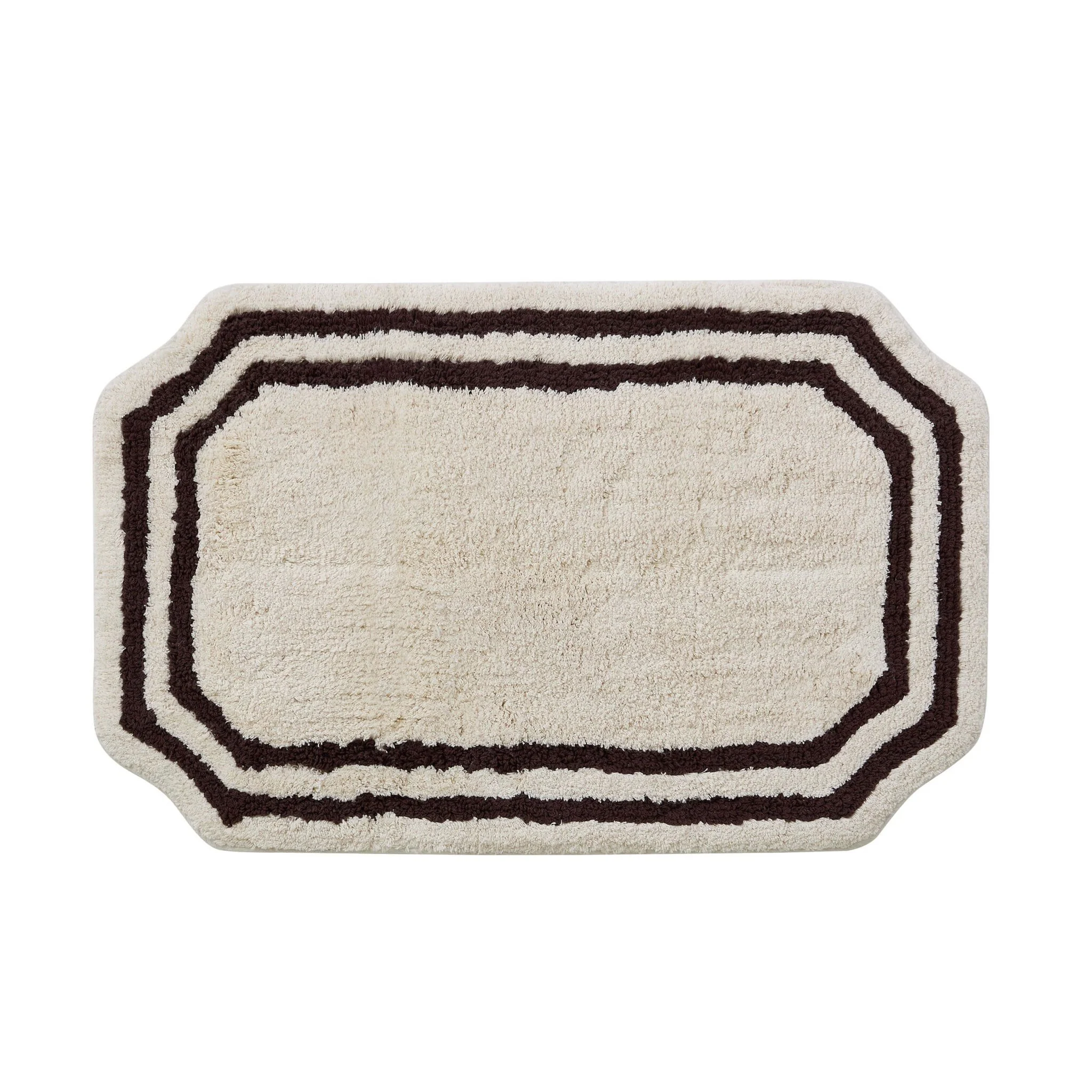 Elba Border Bath Mat - Vanilla & Chocolate - Image 3