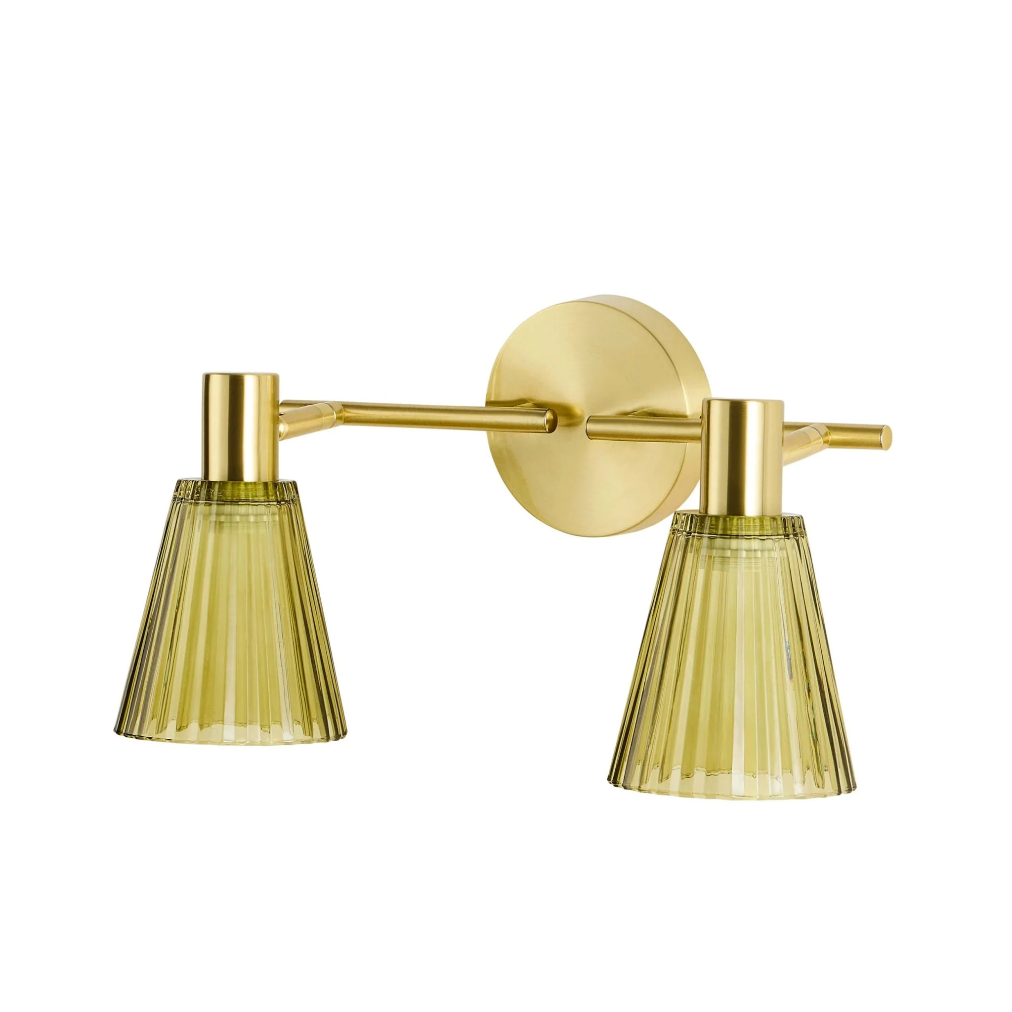 Ella Glass Conical Striped Wall Light - Green - Image 4