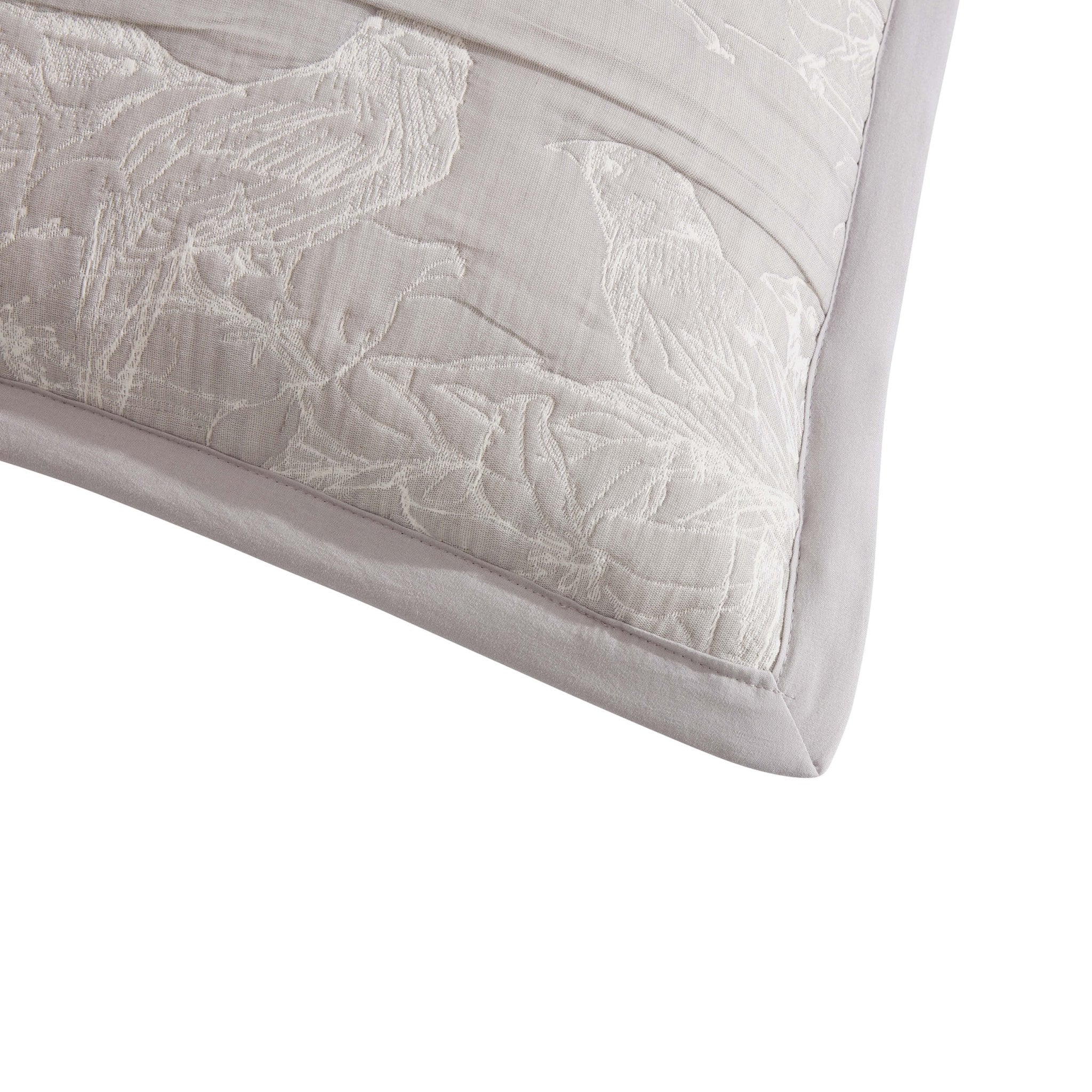 Embroidered Bird Cushion Cover - Cloud Grey - Image 4