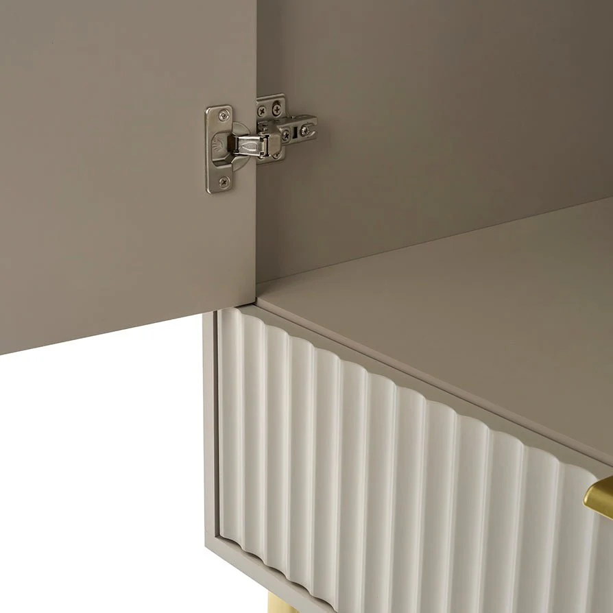 Evie 2 Door Wardrobe with Drawers - Taupe - Image 8