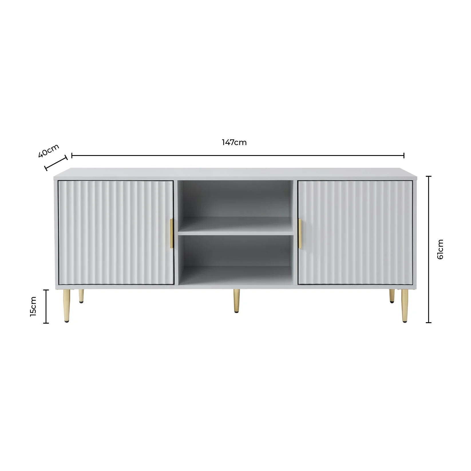 Evie TV Stand for TVs up to 65"- Wood Effect - Image 8