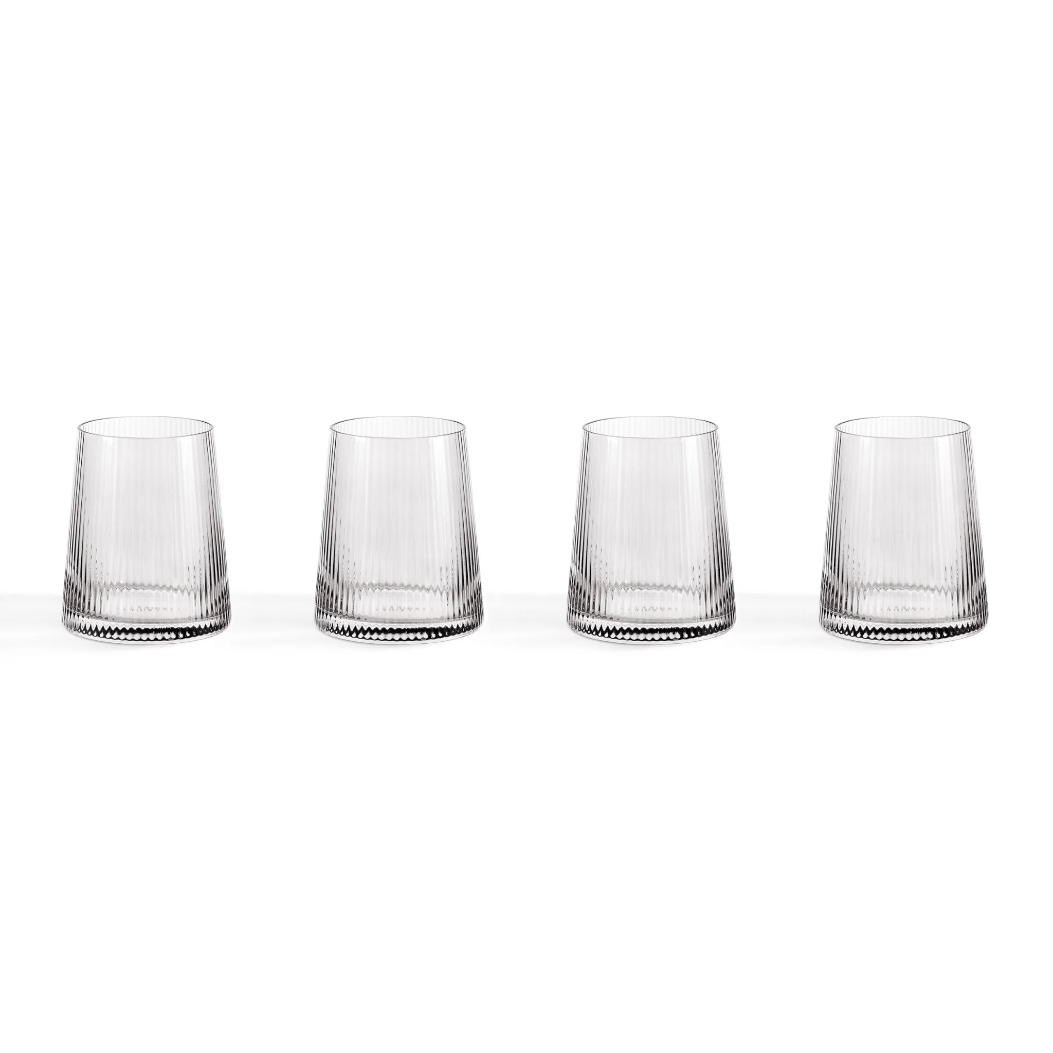 Gatsby Set of 4 Ripple Glass Tumblers - Smoked - Image 5