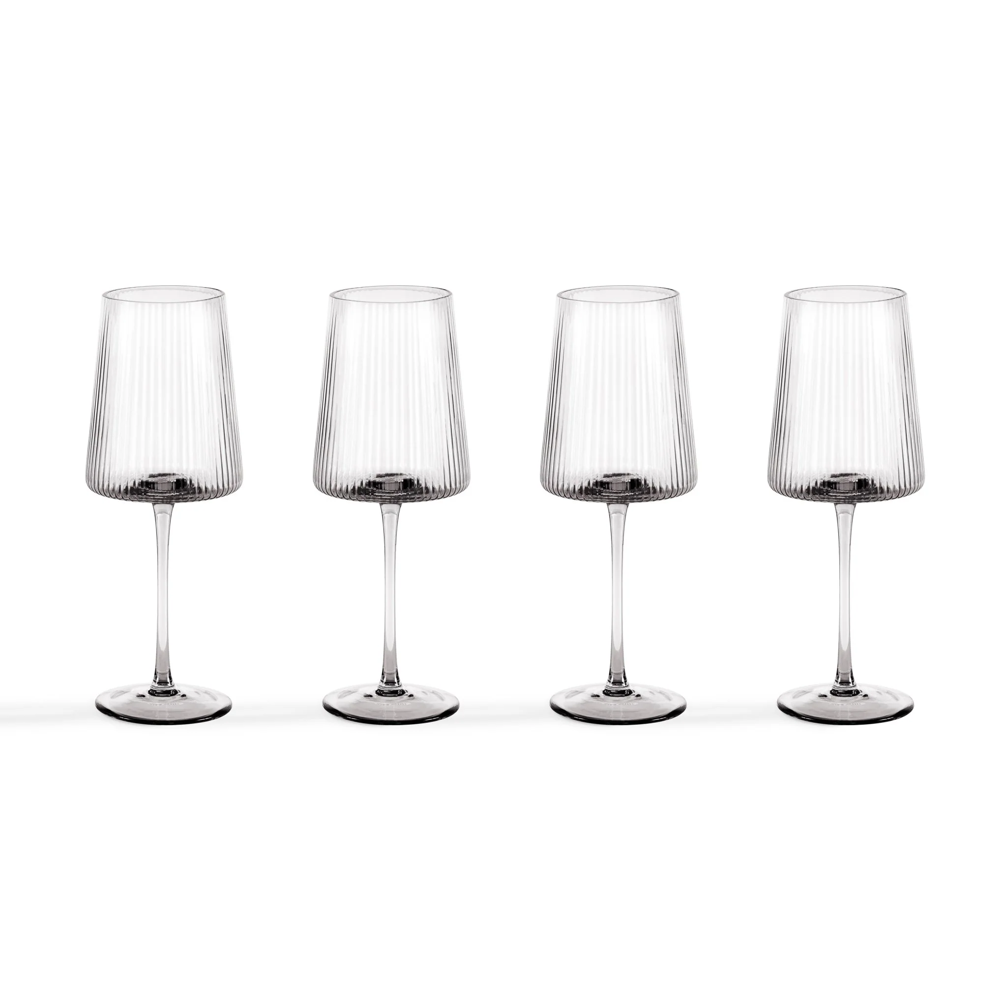 Gatsby Set of 4 Ripple Glass Wine Glasses - Smoked - Image 5