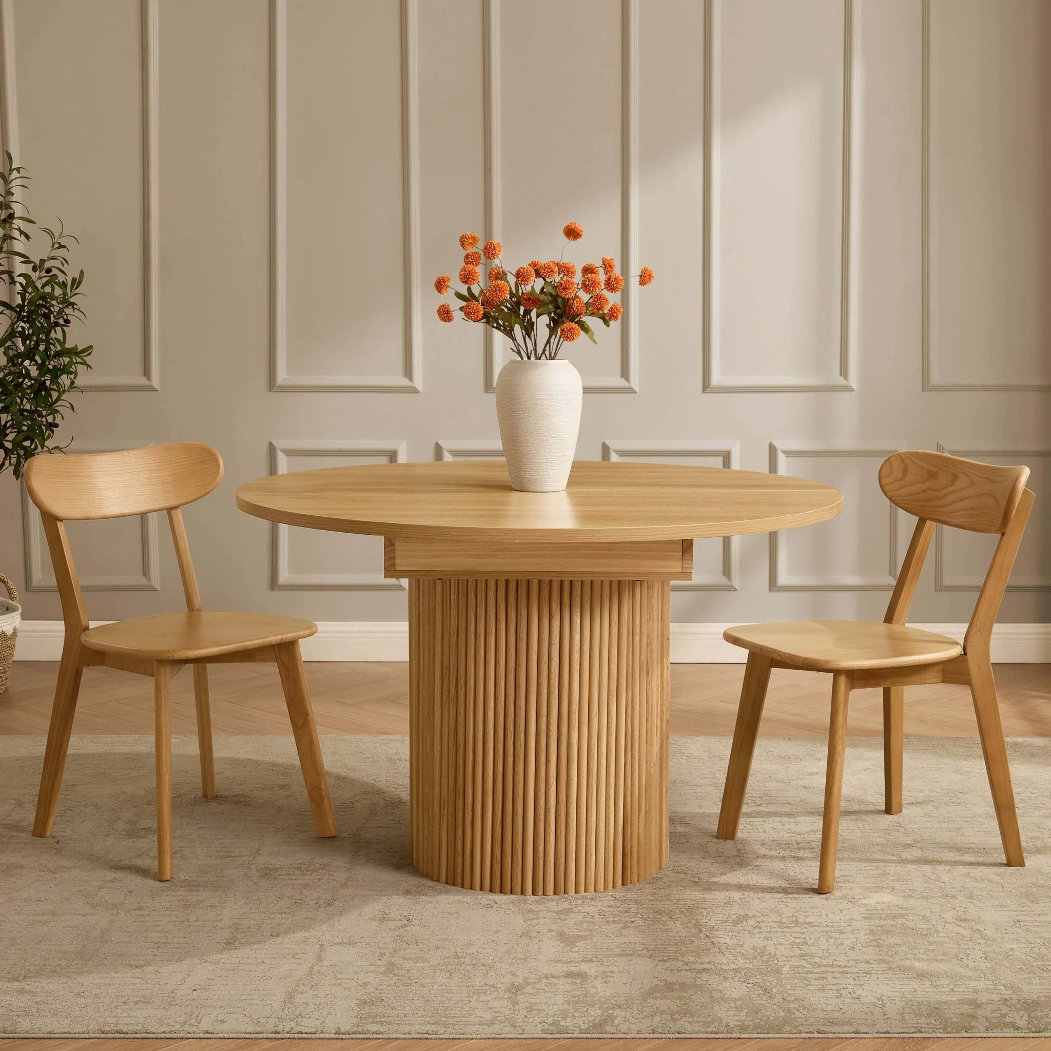 Georgia Set of 2 Dining Chairs - Light Wood