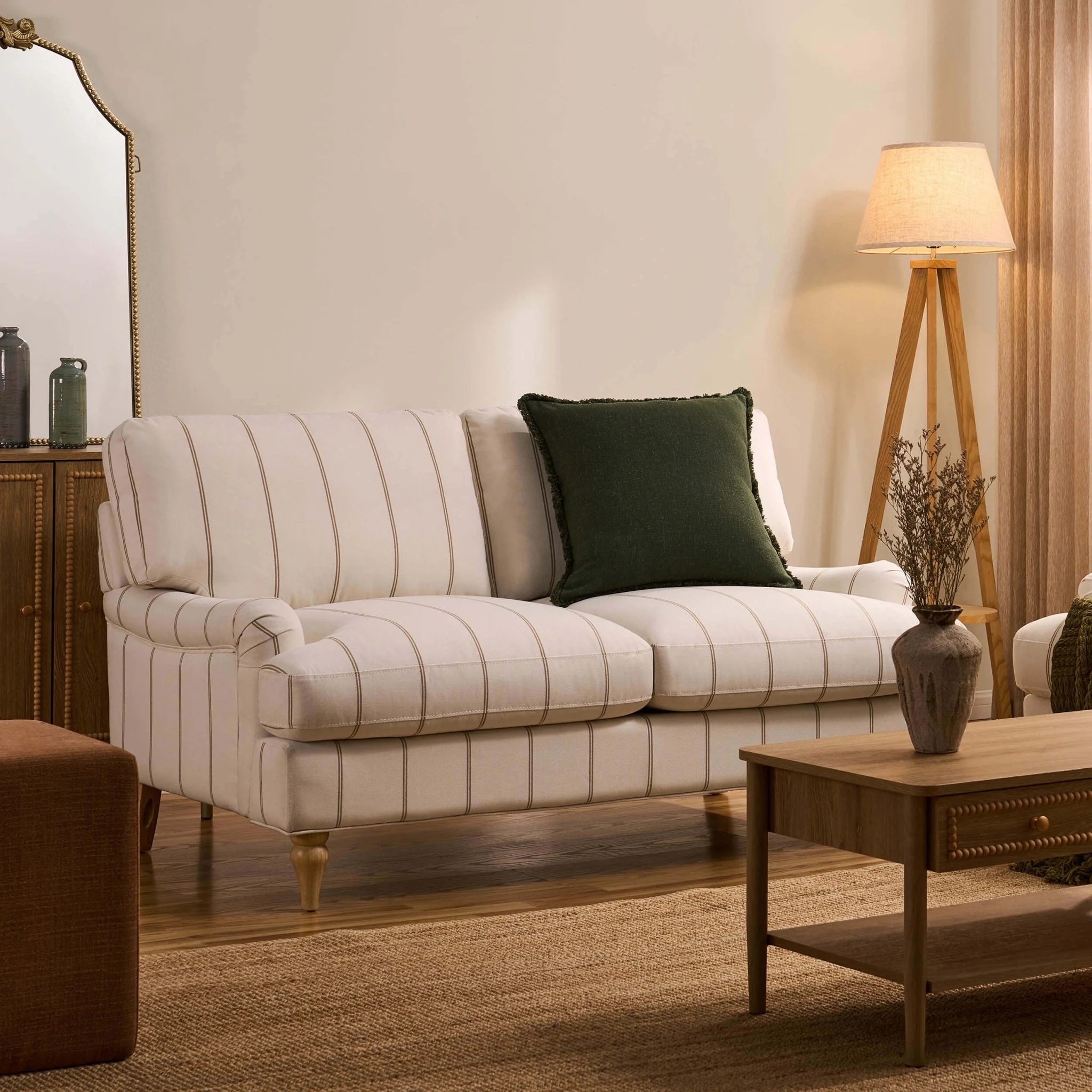 Hampshire 2 Seater Sofa - Thin Natural Stripe