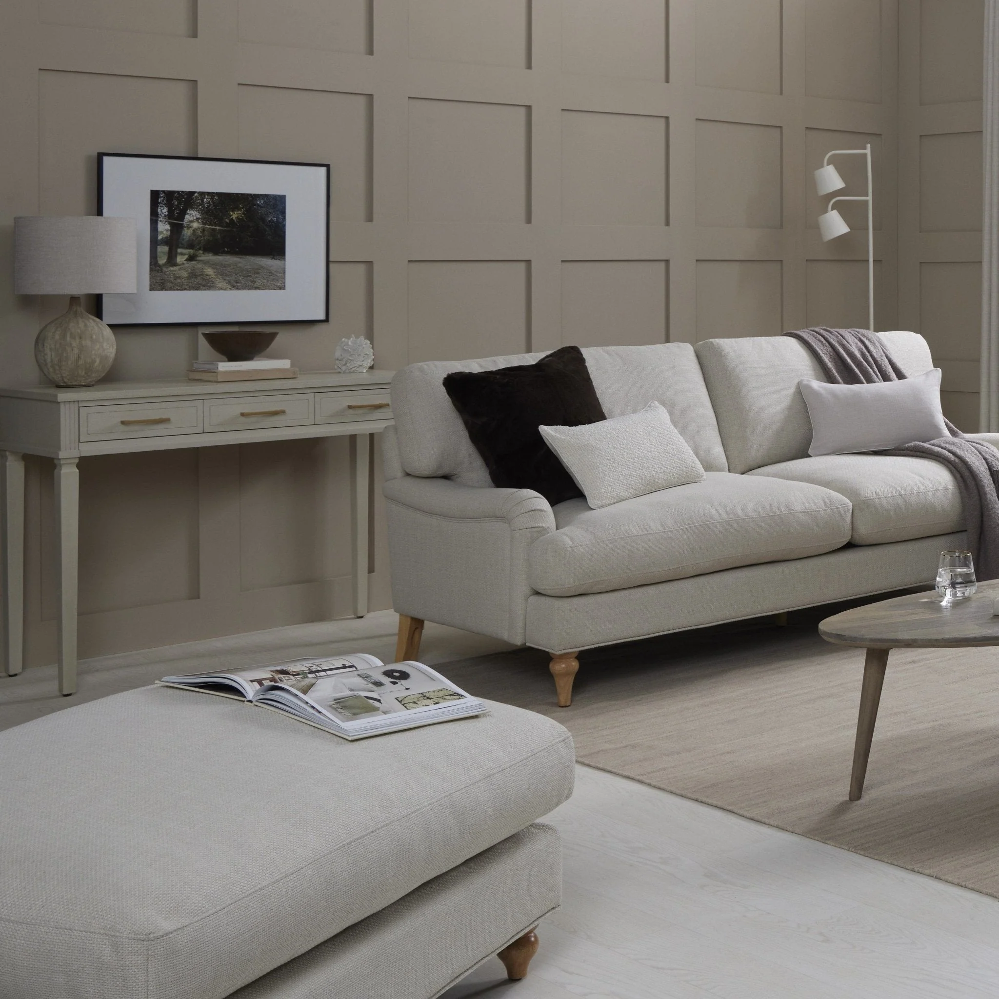 Hampshire 3 Seater Sofa - Beige - Image 5