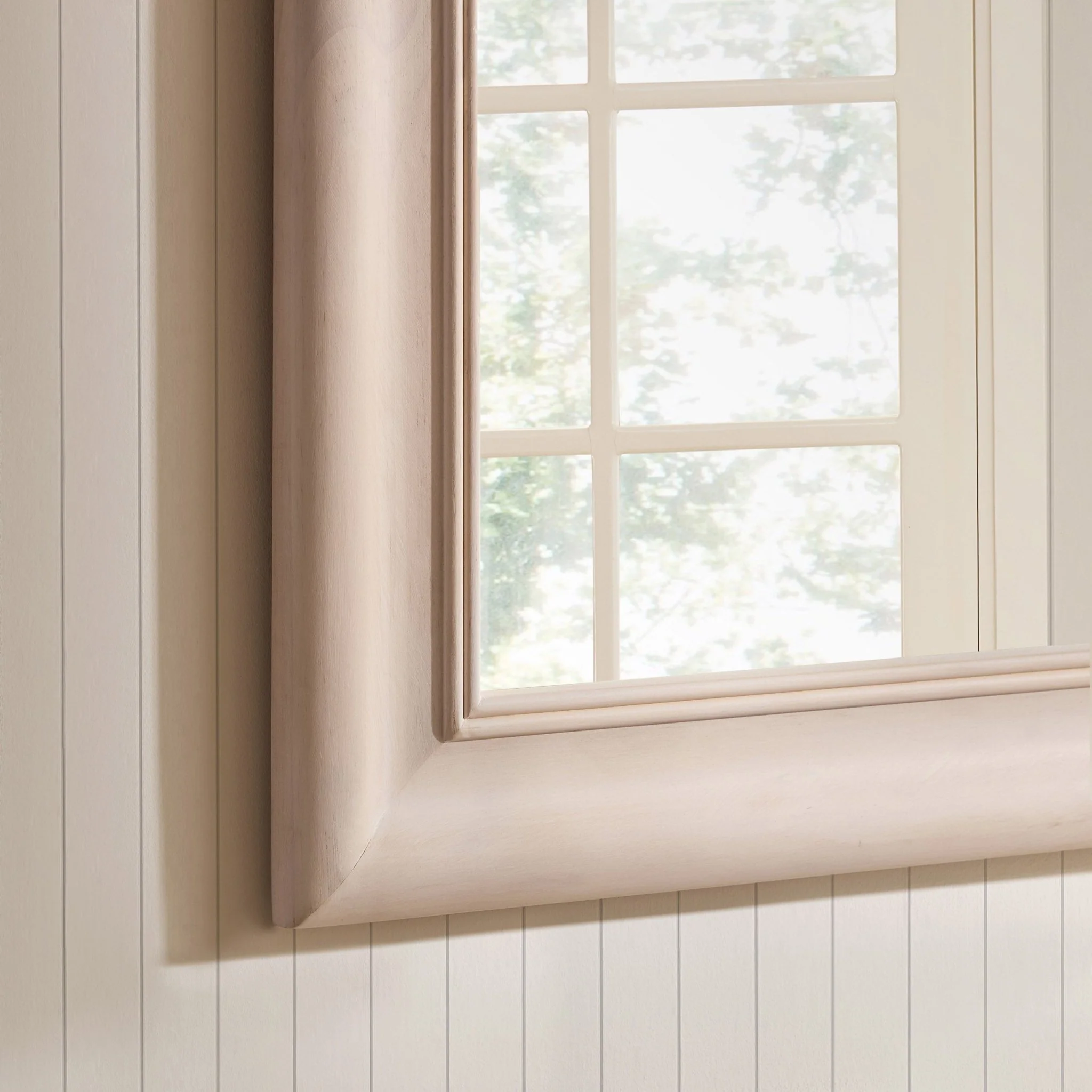 Hampton Arched Large Mantel Mirror - Washed White - Image 2