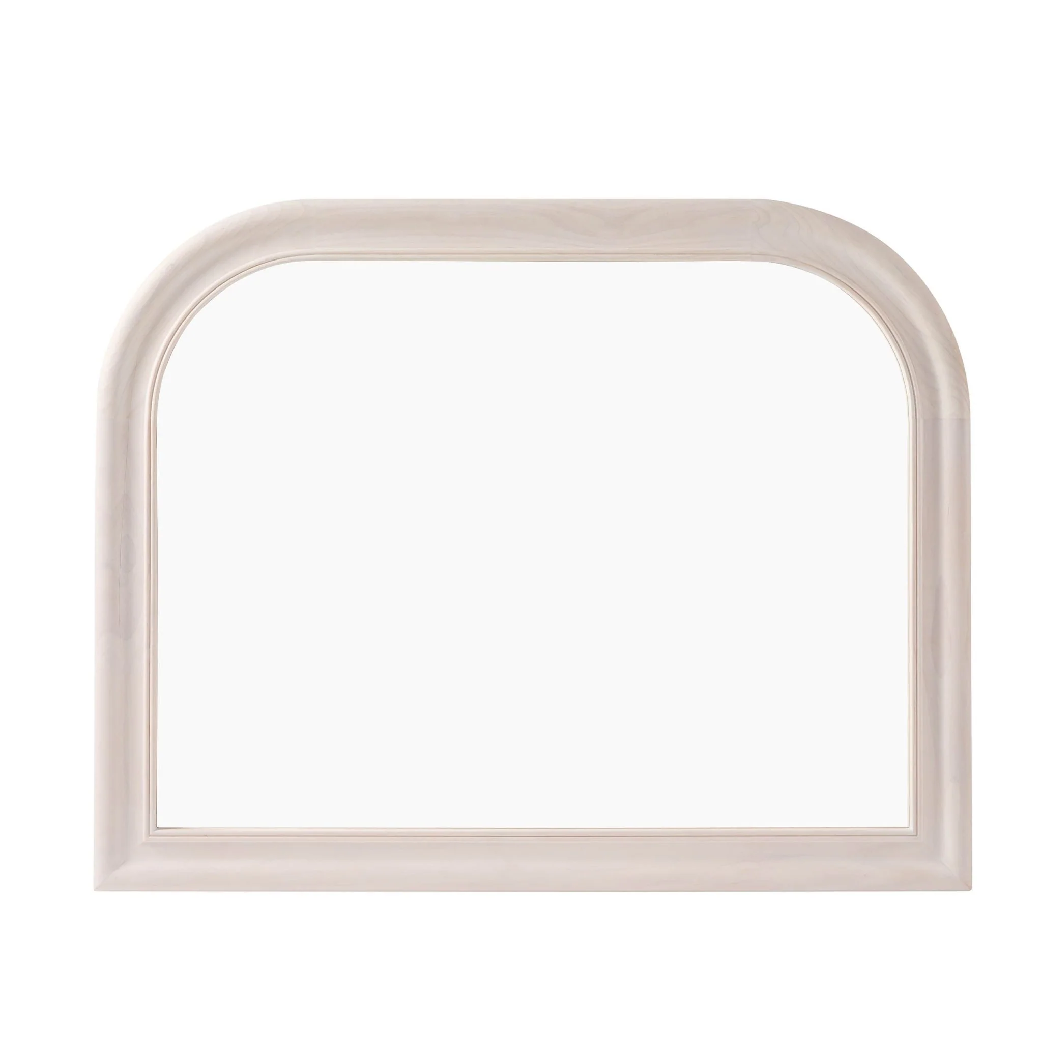 Hampton Arched Large Mantel Mirror - Washed White - Image 3