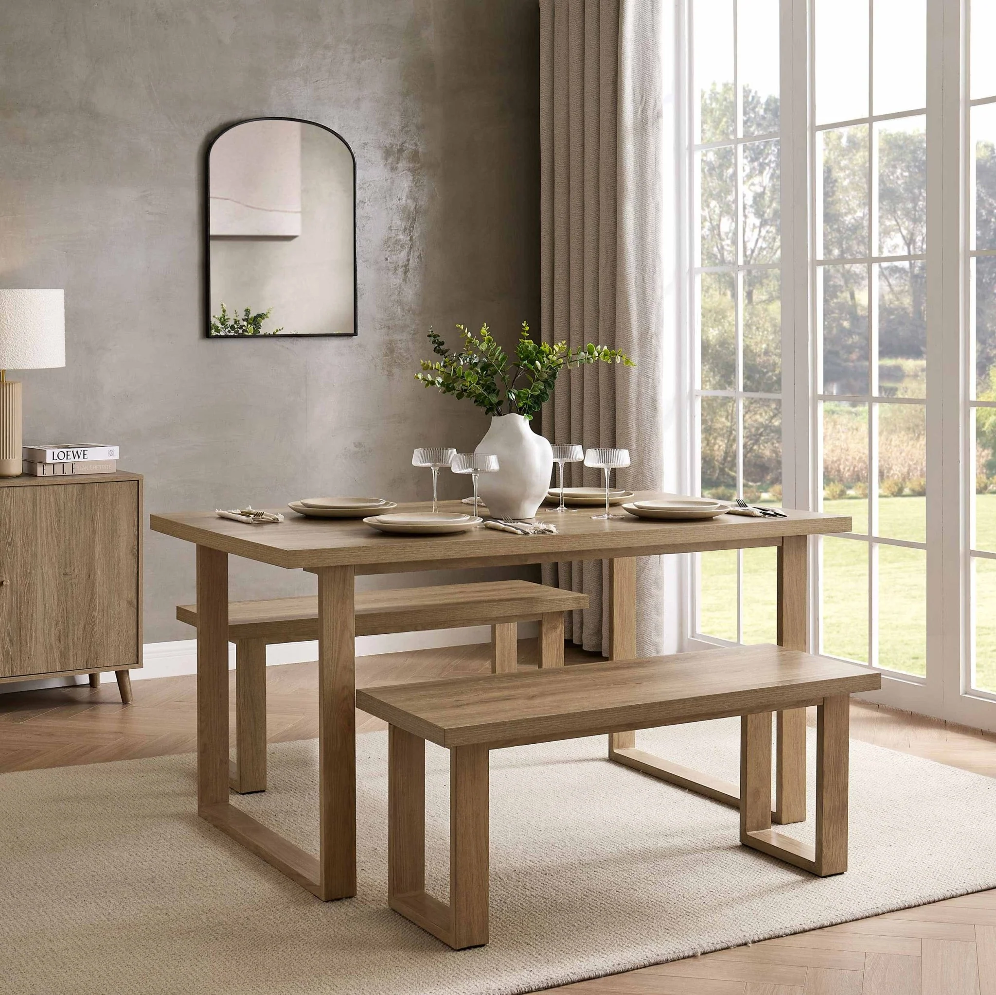 Harper 4-6 Seater Dining Table - Light Wood