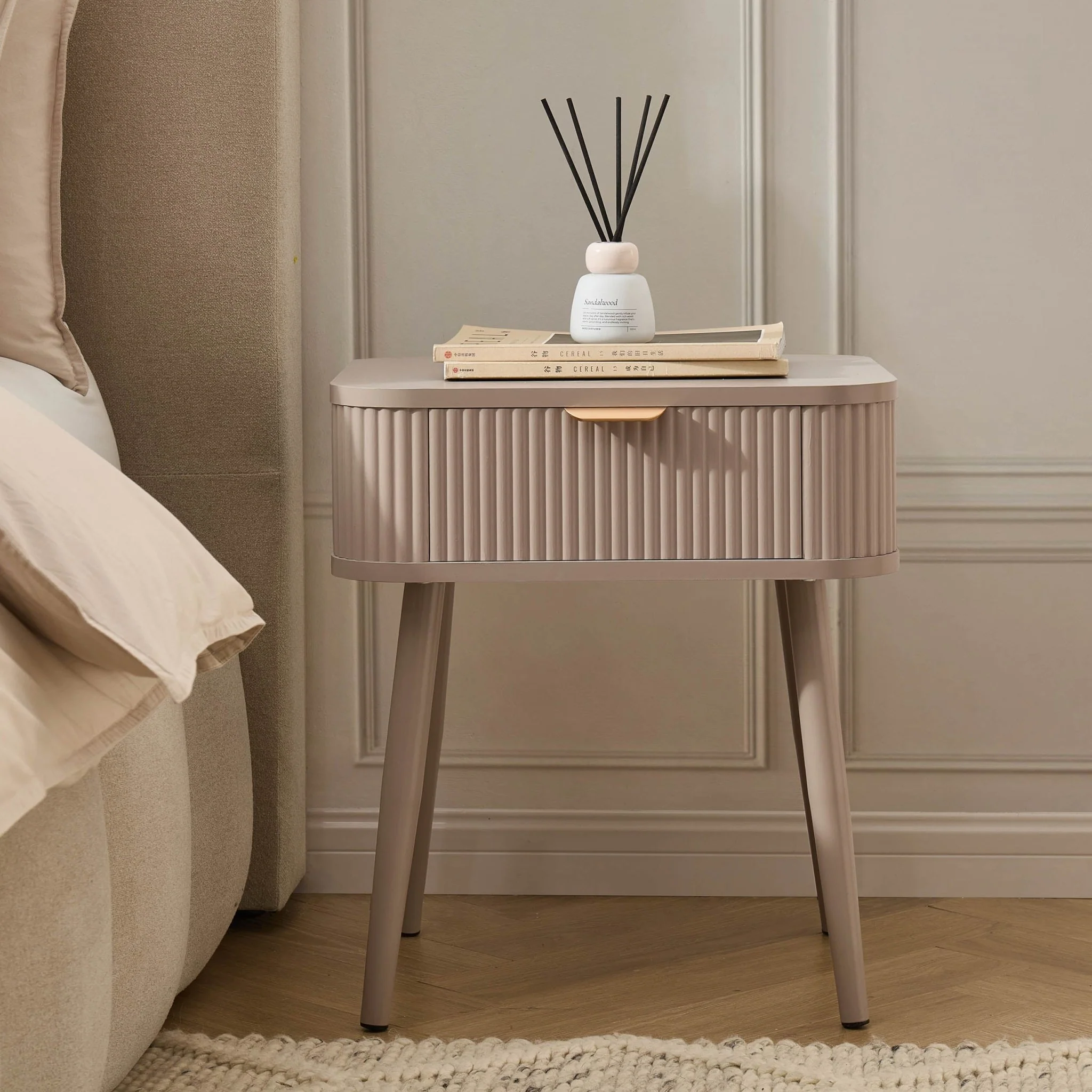 Hattie 1 Drawer Nightstand - Taupe - Image 2