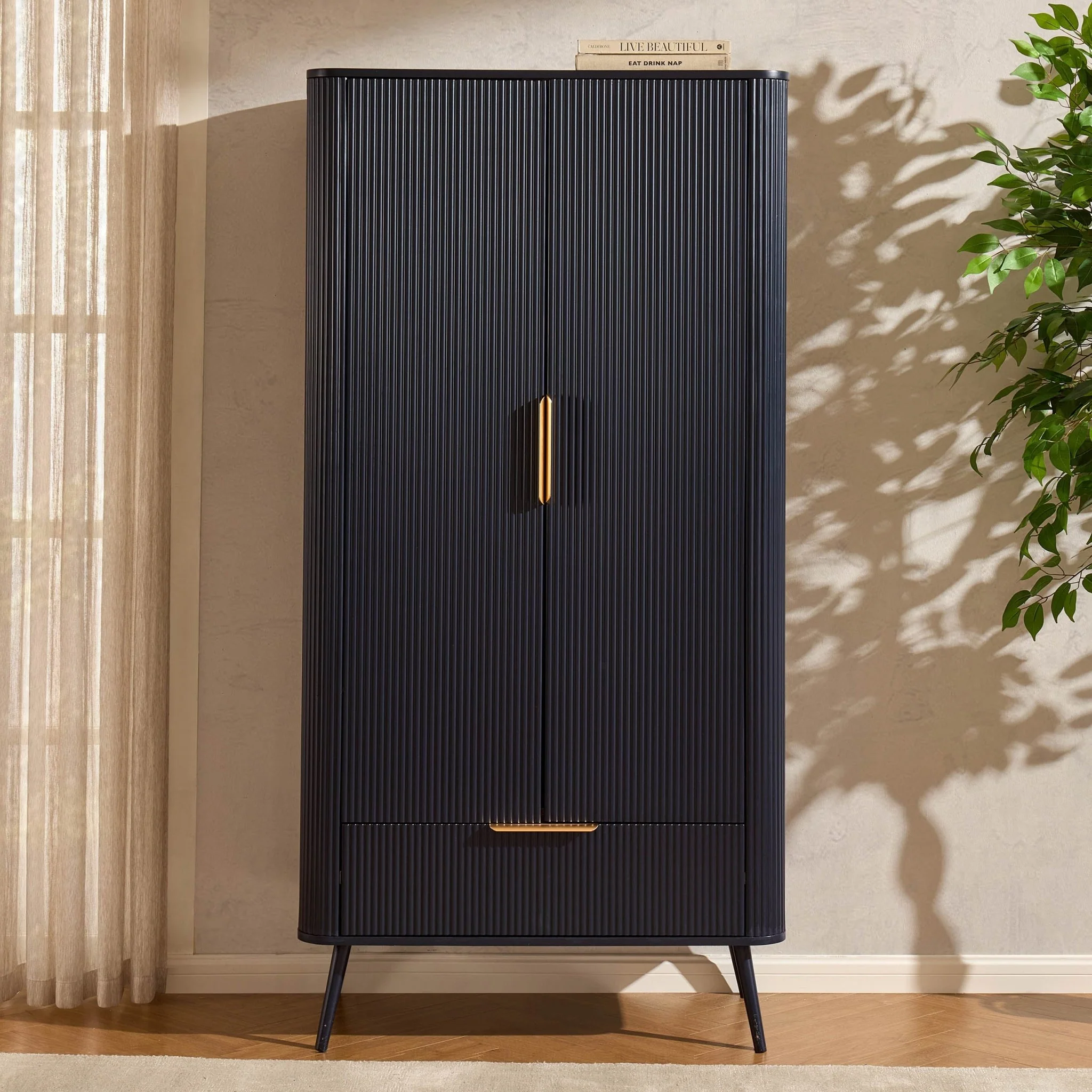 Hattie 2 Door Wardrobe with Drawer - Midnight