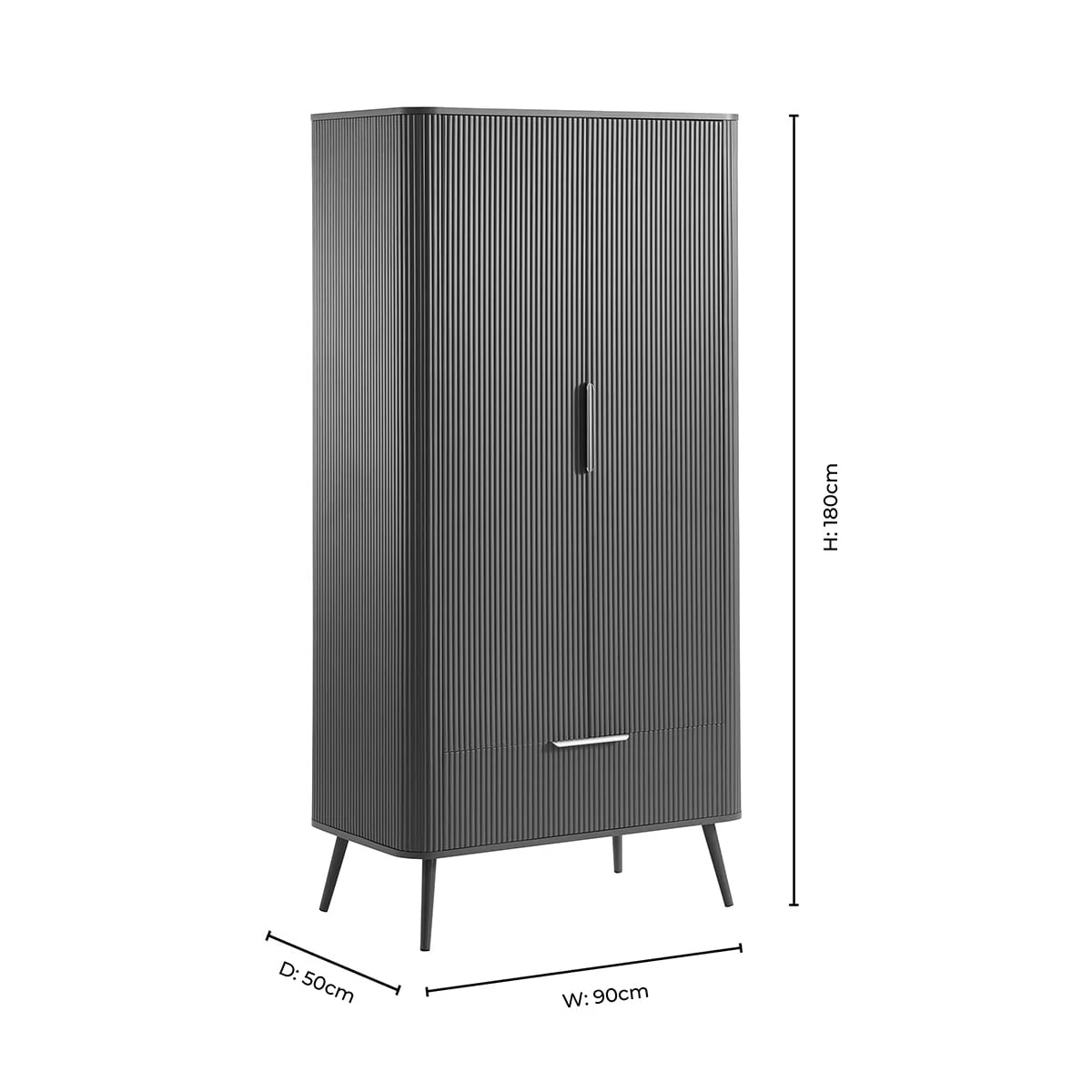 Hattie 2 Door Wardrobe with Drawer - Mocha - Image 10