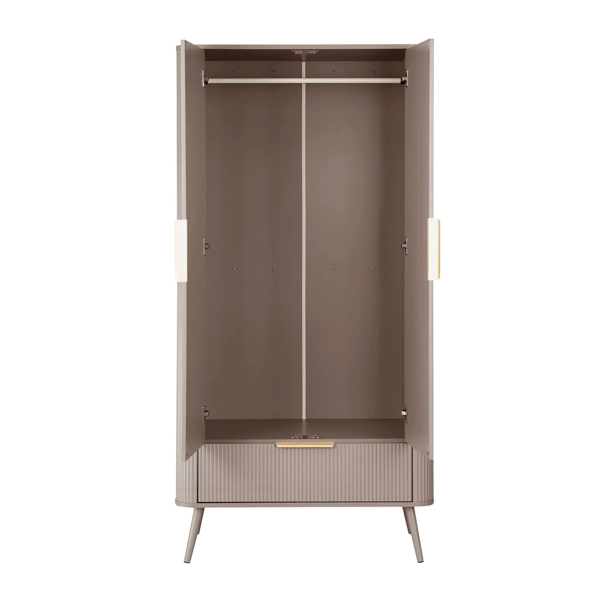 Hattie 2 Door Wardrobe with Drawer - Taupe - Image 3