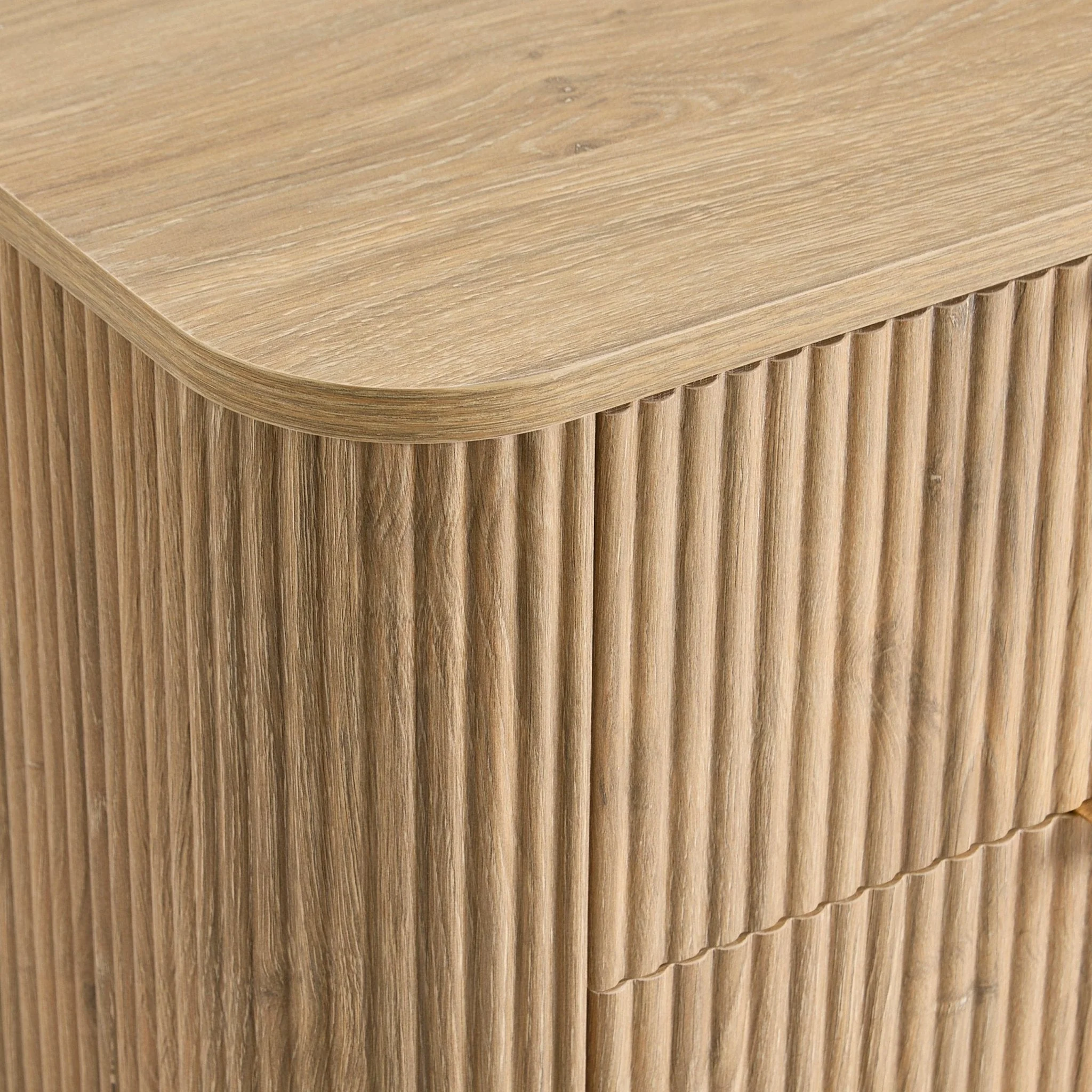 Hattie 2 Drawer Bedside Table - Light Wood - Image 6