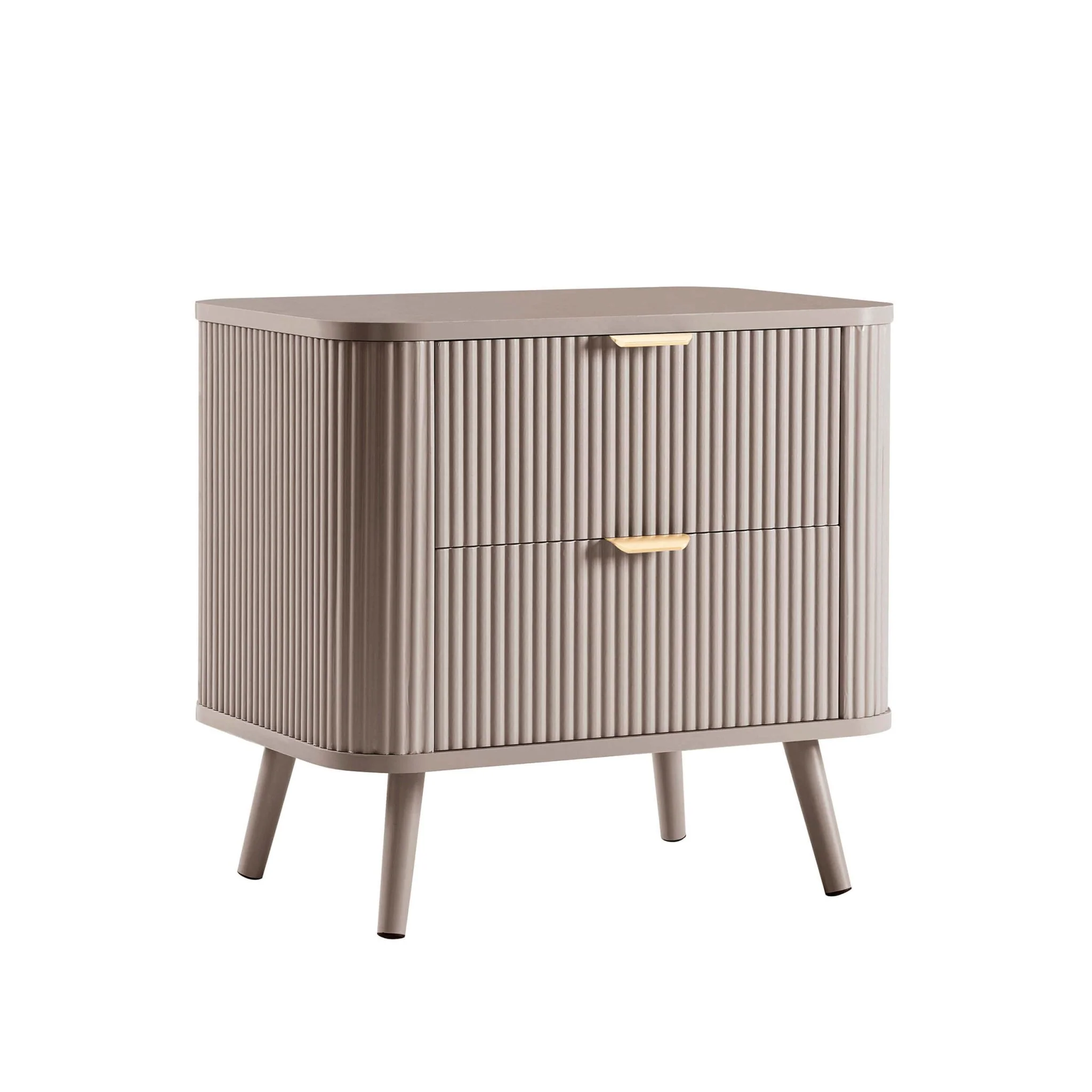 Hattie 2 Drawer Bedside Table - Taupe - Image 2