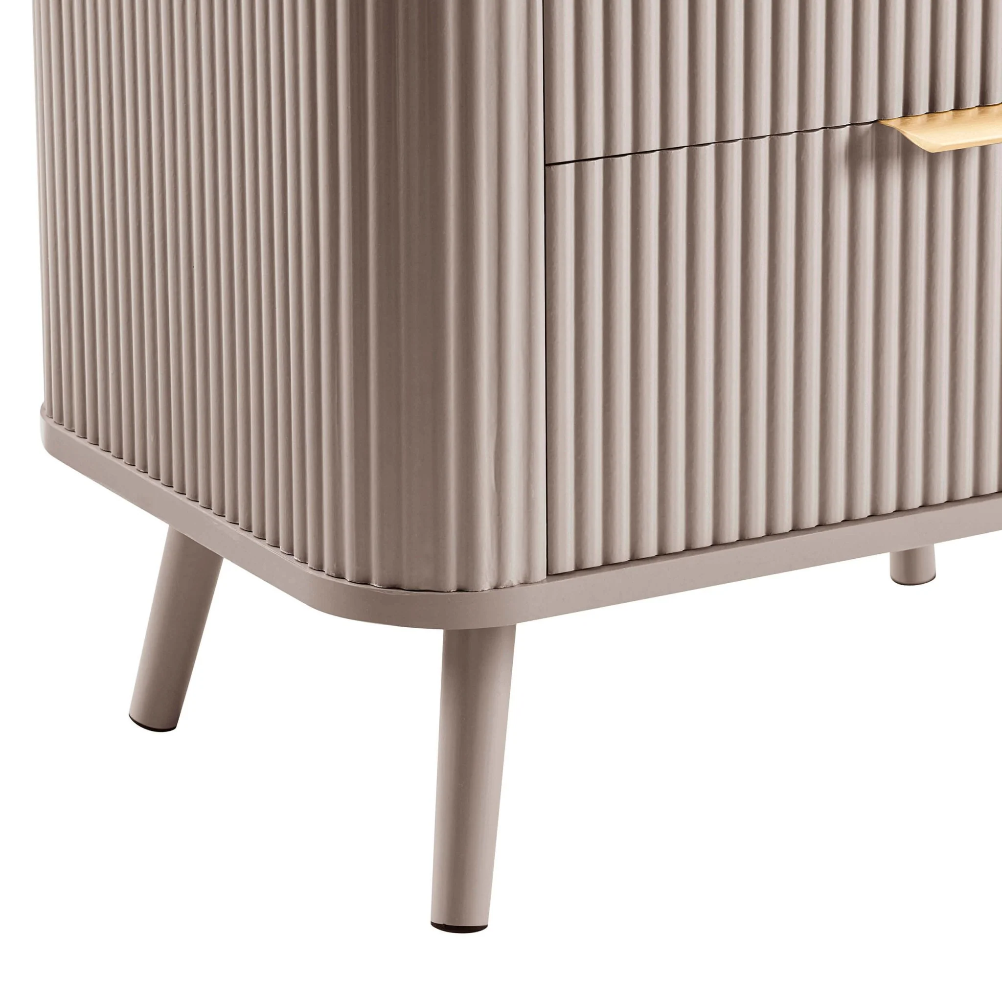 Hattie 2 Drawer Bedside Table - Taupe - Image 7