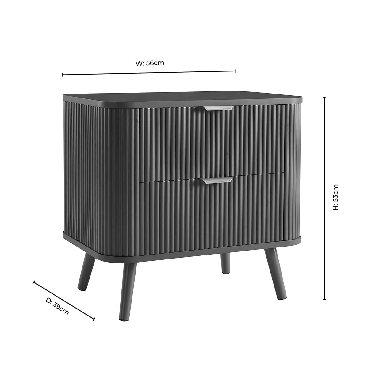 Hattie 2 Drawer Bedside Table - Walnut - Image 10