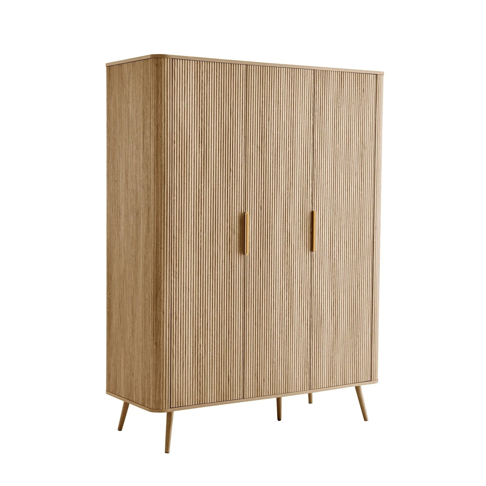 Hattie 3 Door Wardrobe - Light Wood - Image 2