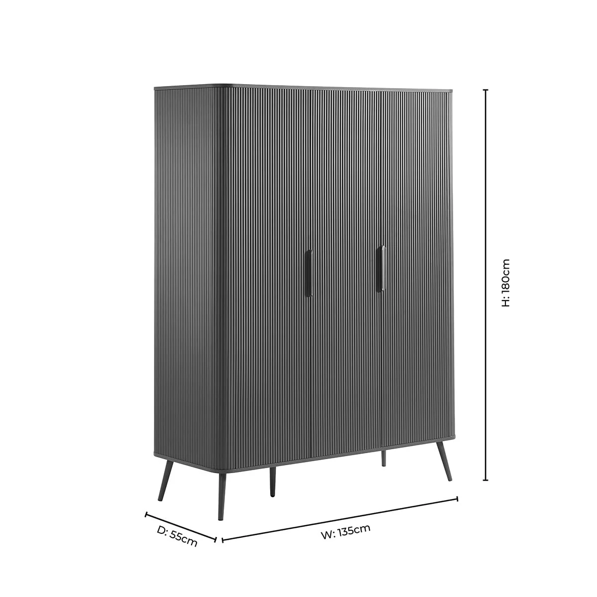 Hattie 3 Door Wardrobe - Walnut - Image 8