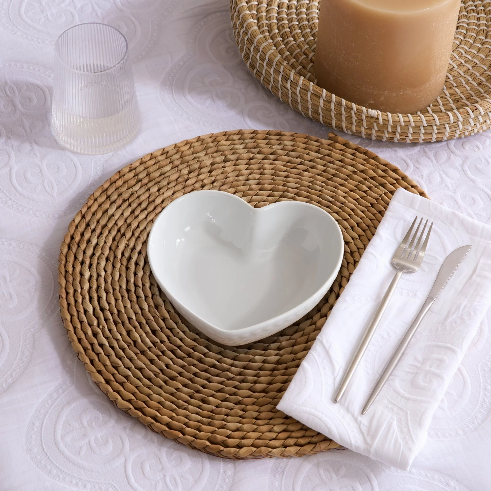 Heart Shaped Set of 4 Cereal Bowls - White - Image 2