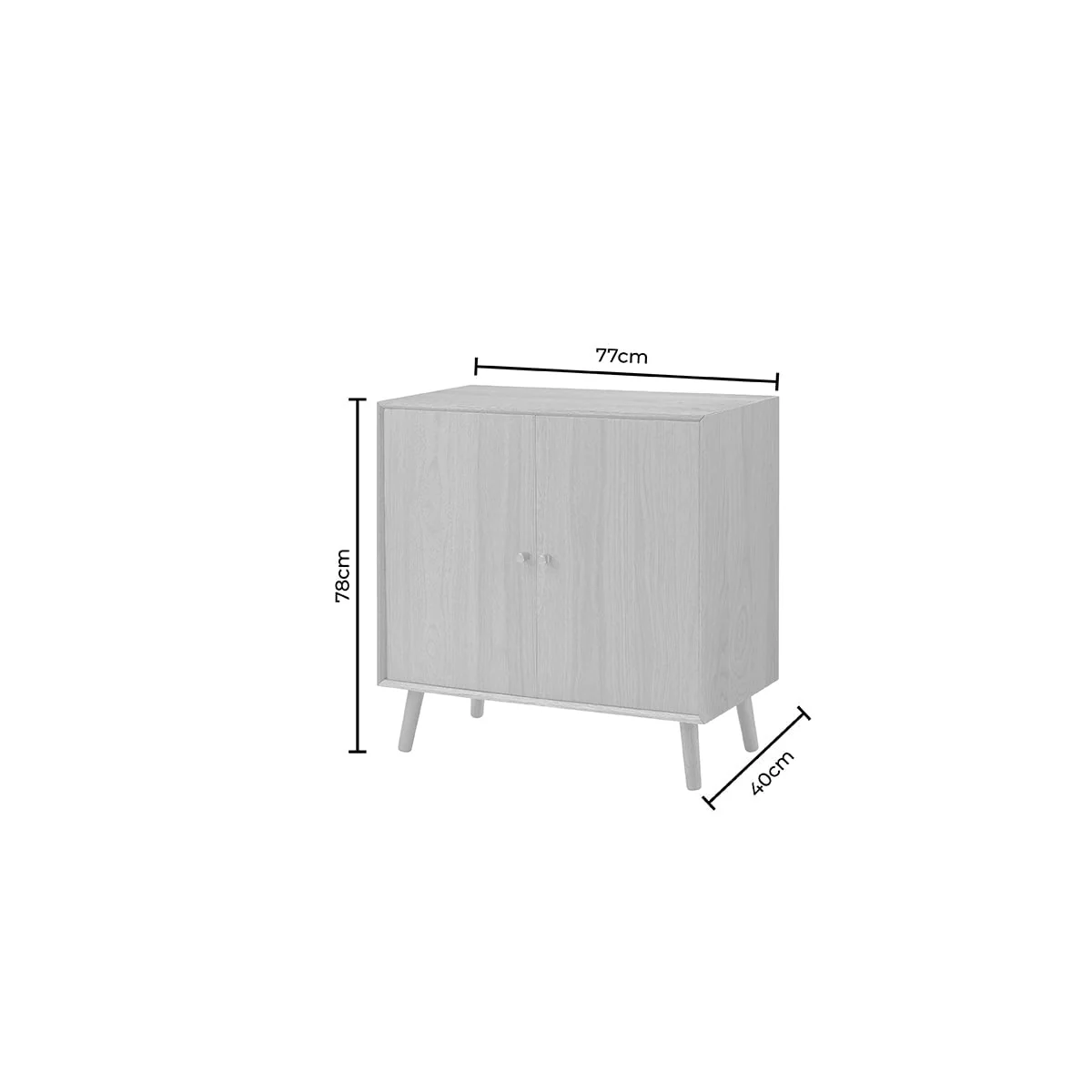 Heidi Oak 2 Door Sideboard - Light Wood - Image 12