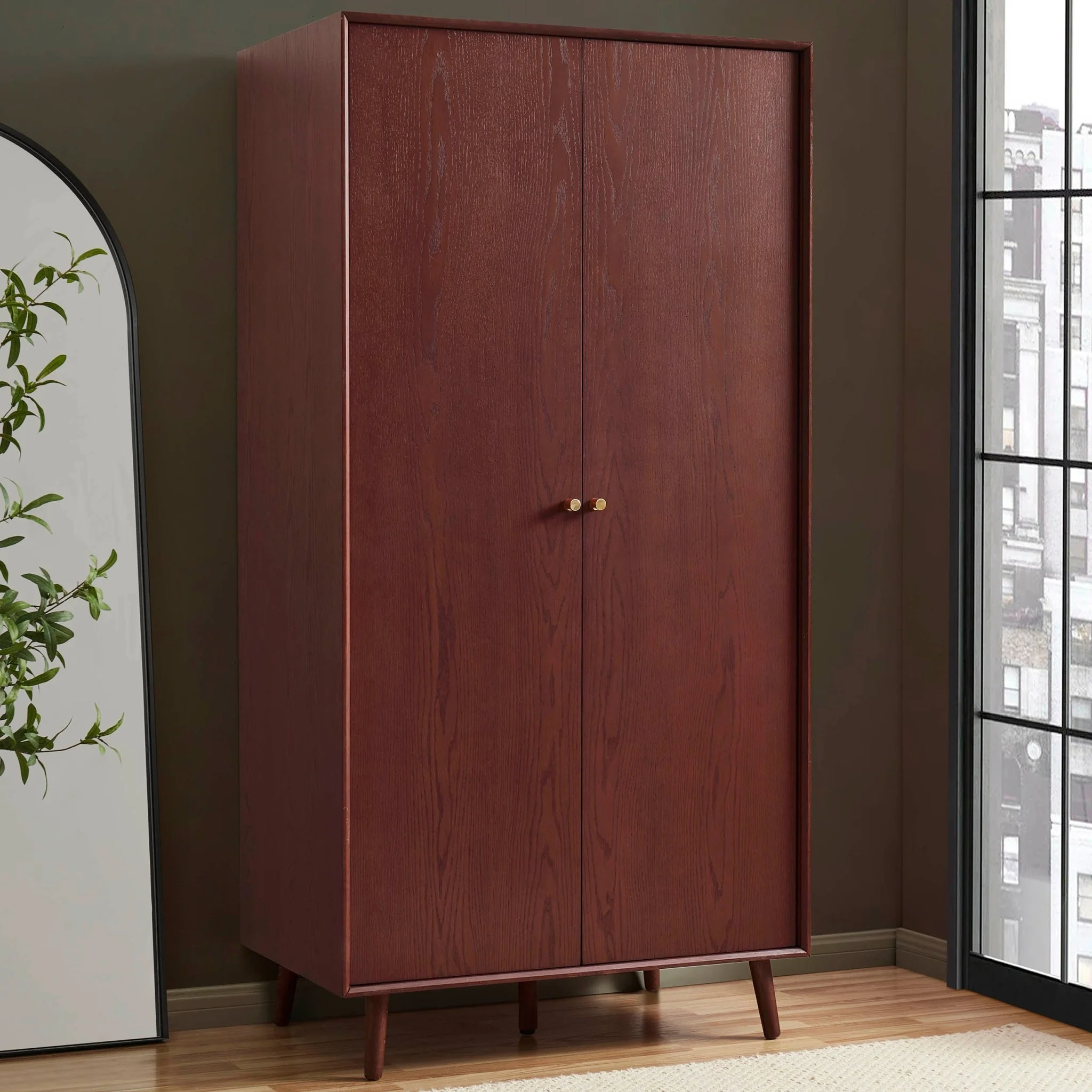 Heidi Oak 2 Door Wardrobe - Cherry Wood