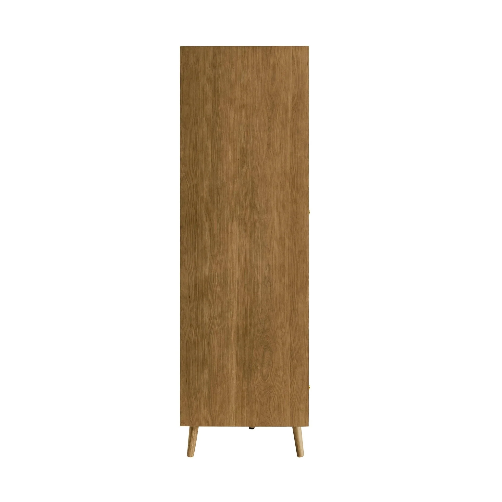 Heidi Oak 3 Door Wardrobe with Drawers - Light Wood - Image 4
